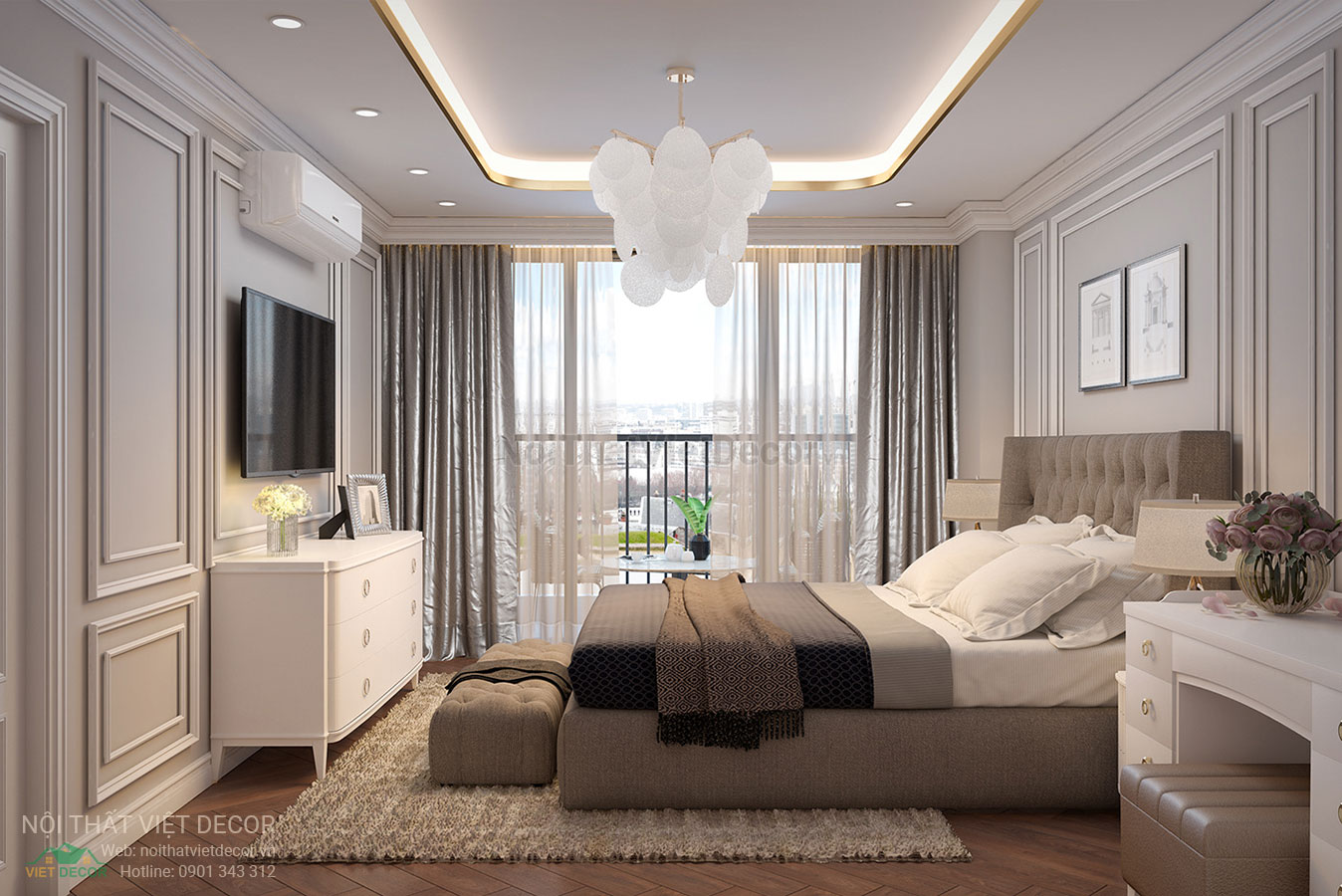Nội Thất Việt Decor thiết kế thi công nội thất căn hộ phong cách tân cổ điển