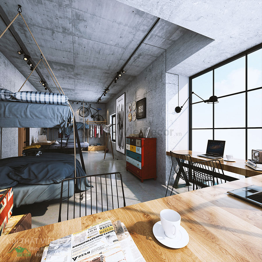 Nội Thất Việt Decor thiết kế thi công nội thất nhà phố phong cách công nghiệp industrial style