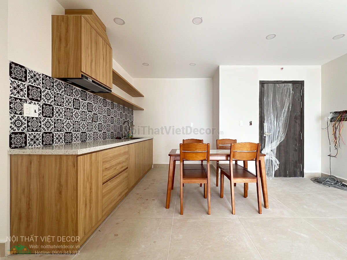 Nội Thất Việt Decor thiết kế thi công trang trí xây dựng hoàn thiện, tủ bếp căn hộ 2 phòng ngủ thuộc dự án chung cư Lavida Plus quận 7 tp HCM