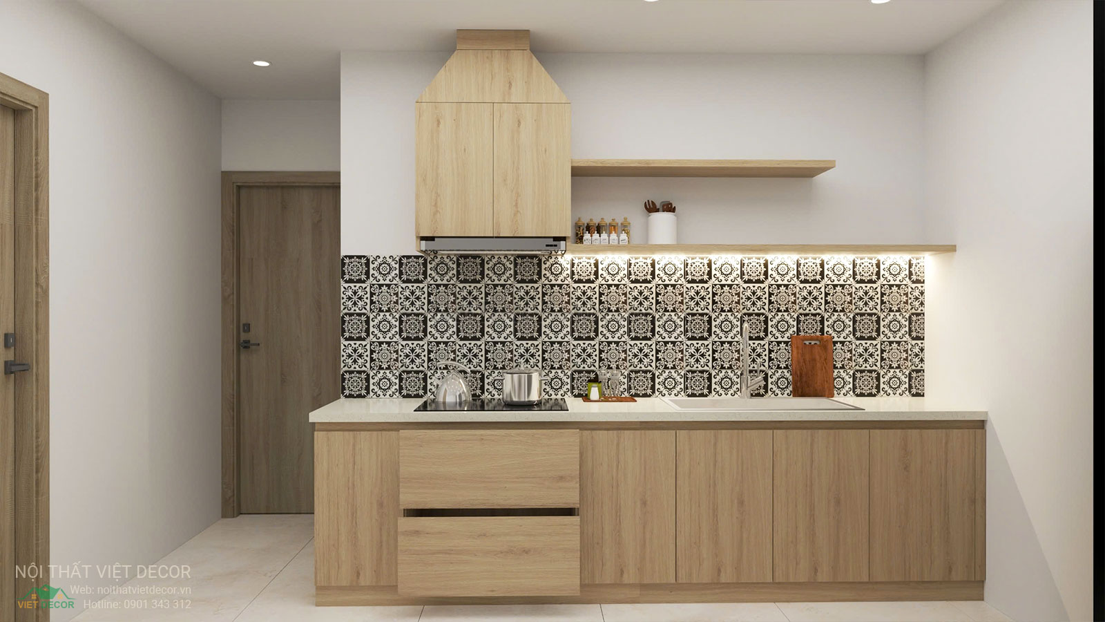Nội Thất Việt Decor thiết kế nội thất tủ bếp căn hộ 2 phòng ngủ thuộc dự án chung cư Lavida Plus quận 7 tp HCM