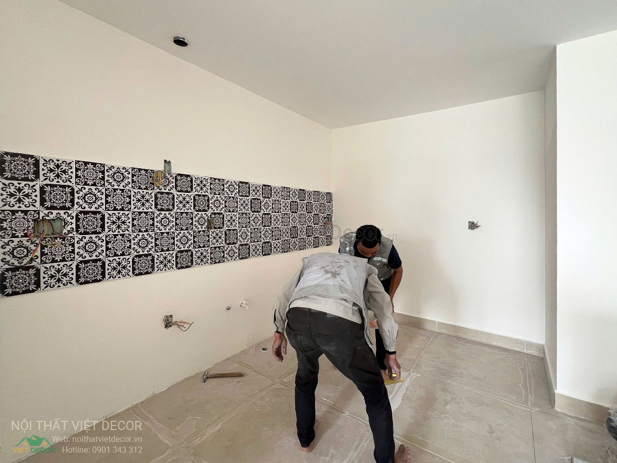 Nội Thất Việt Decor thiết kế thi công trang trí xây dựng hoàn thiện, tủ bếp căn hộ 2 phòng ngủ thuộc dự án chung cư Lavida Plus quận 7 tp HCM