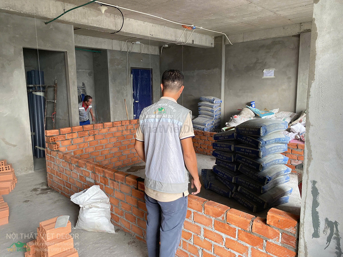 Nội Thất Việt Decor thiết kế thi công trang trí xây dựng hoàn thiện, tủ bếp căn hộ 2 phòng ngủ thuộc dự án chung cư Lavida Plus quận 7 tp HCM