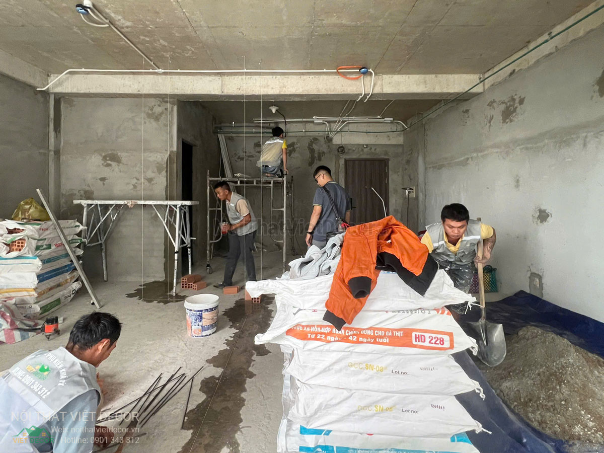 Nội Thất Việt Decor thiết kế thi công trang trí xây dựng hoàn thiện, tủ bếp căn hộ 2 phòng ngủ thuộc dự án chung cư Lavida Plus quận 7 tp HCM