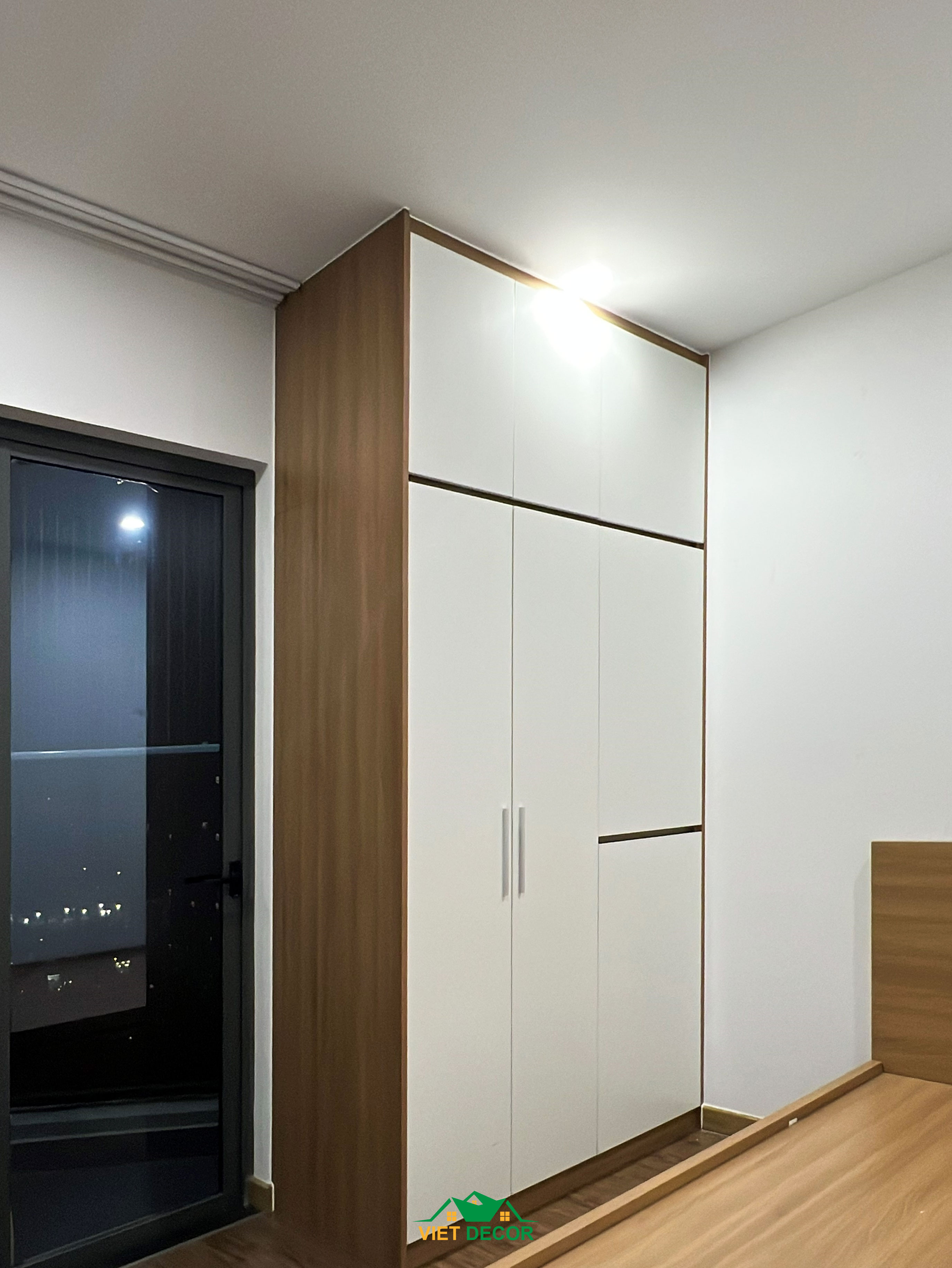 Nội Thất Việt Decor thiết kế, thi công nội thất căn hộ 2 phòng ngủ Bcons Green Topaz TP HCM, tủ quần áo phòng ngủ nhỏ