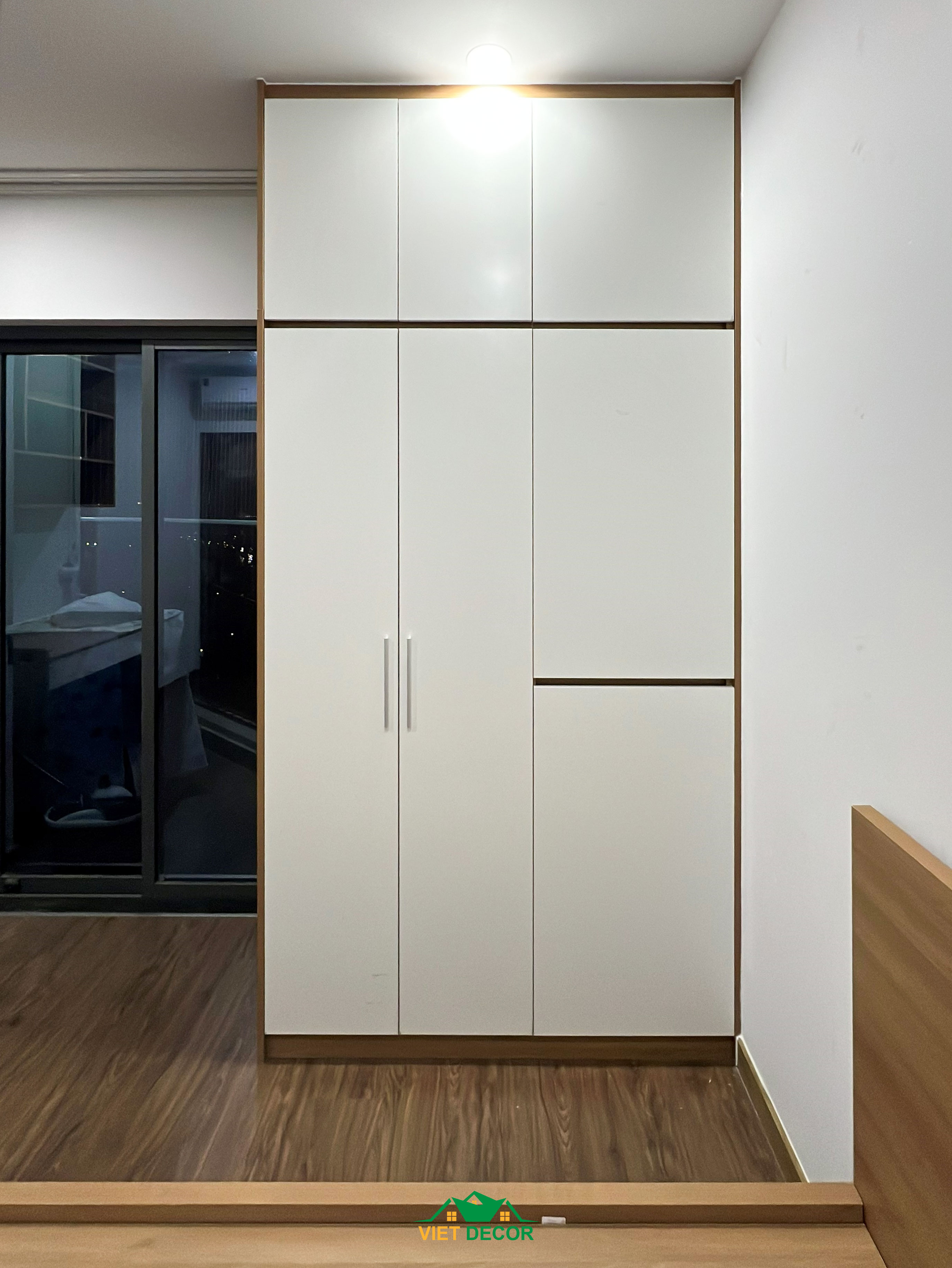Nội Thất Việt Decor thiết kế, thi công nội thất căn hộ 2 phòng ngủ Bcons Green Topaz TP HCM, tủ quần áo phòng ngủ nhỏ