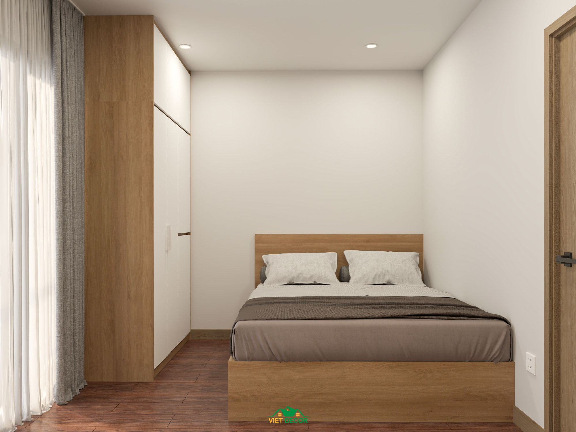 Nội Thất Việt Decor thiết kế, thi công nội thất căn hộ 2 phòng ngủ Bcons Green Topaz TP HCM, phòng ngủ nhỏ