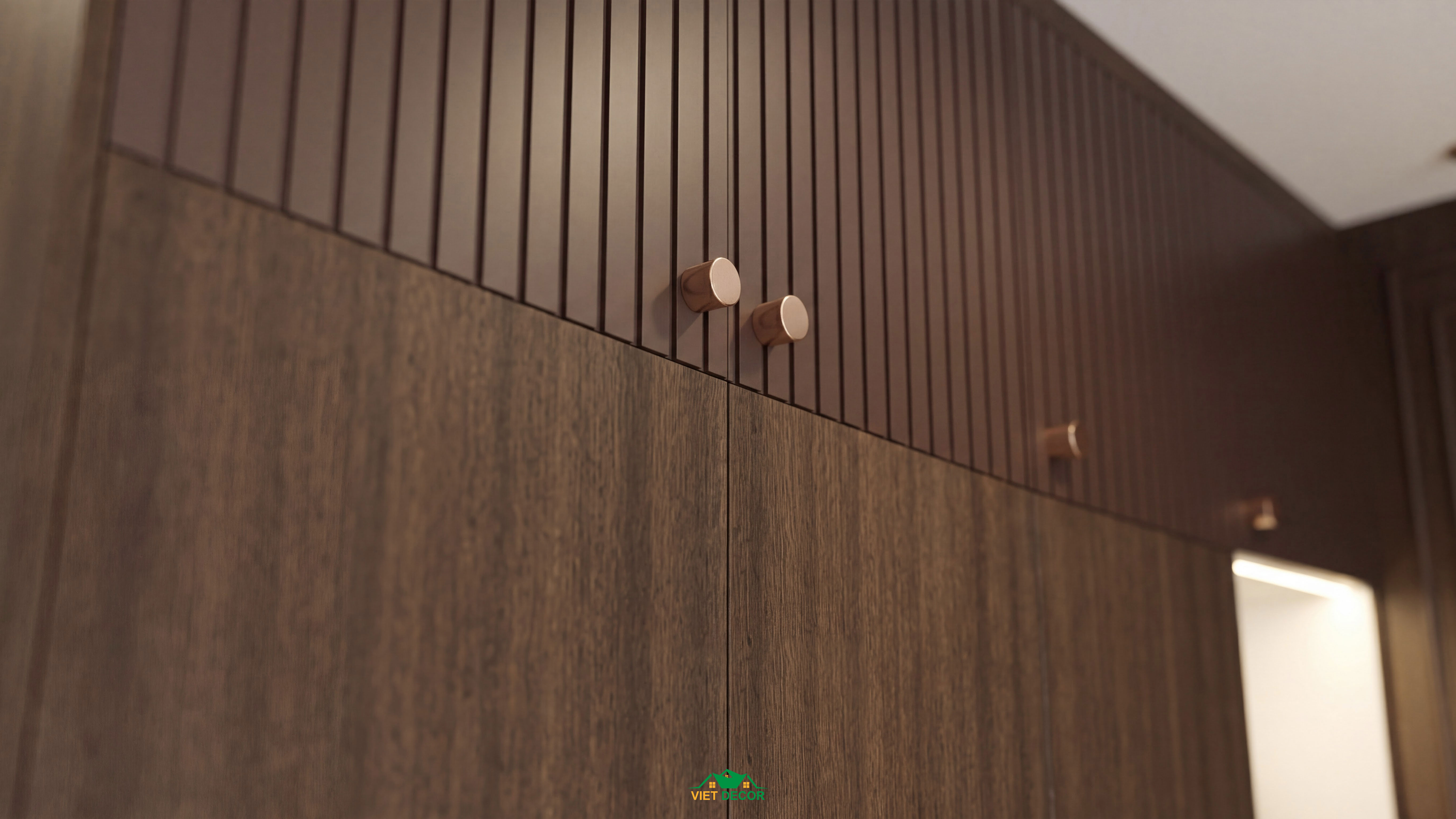 Nội Thất Việt Decor thiết kế thi công nội thất căn hộ 2 phòng ngủ dự án Essensia Sky TP HCM, cánh tủ áo phòng ngủ