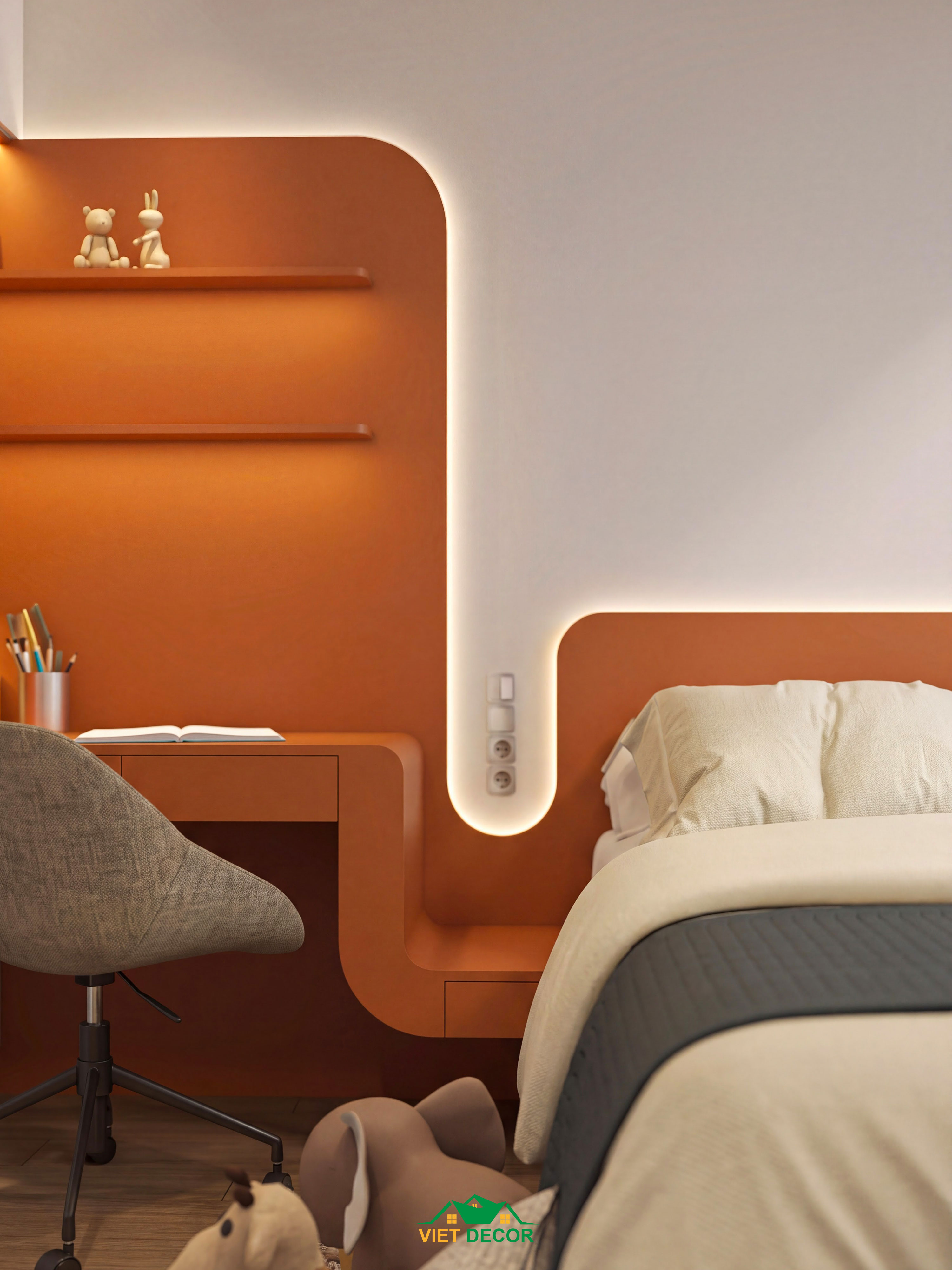 Nội Thất Việt Decor thiết kế thi công nội thất căn hộ 2 phòng ngủ dự án Essensia Sky TP HCM, phòng ngủ bé
