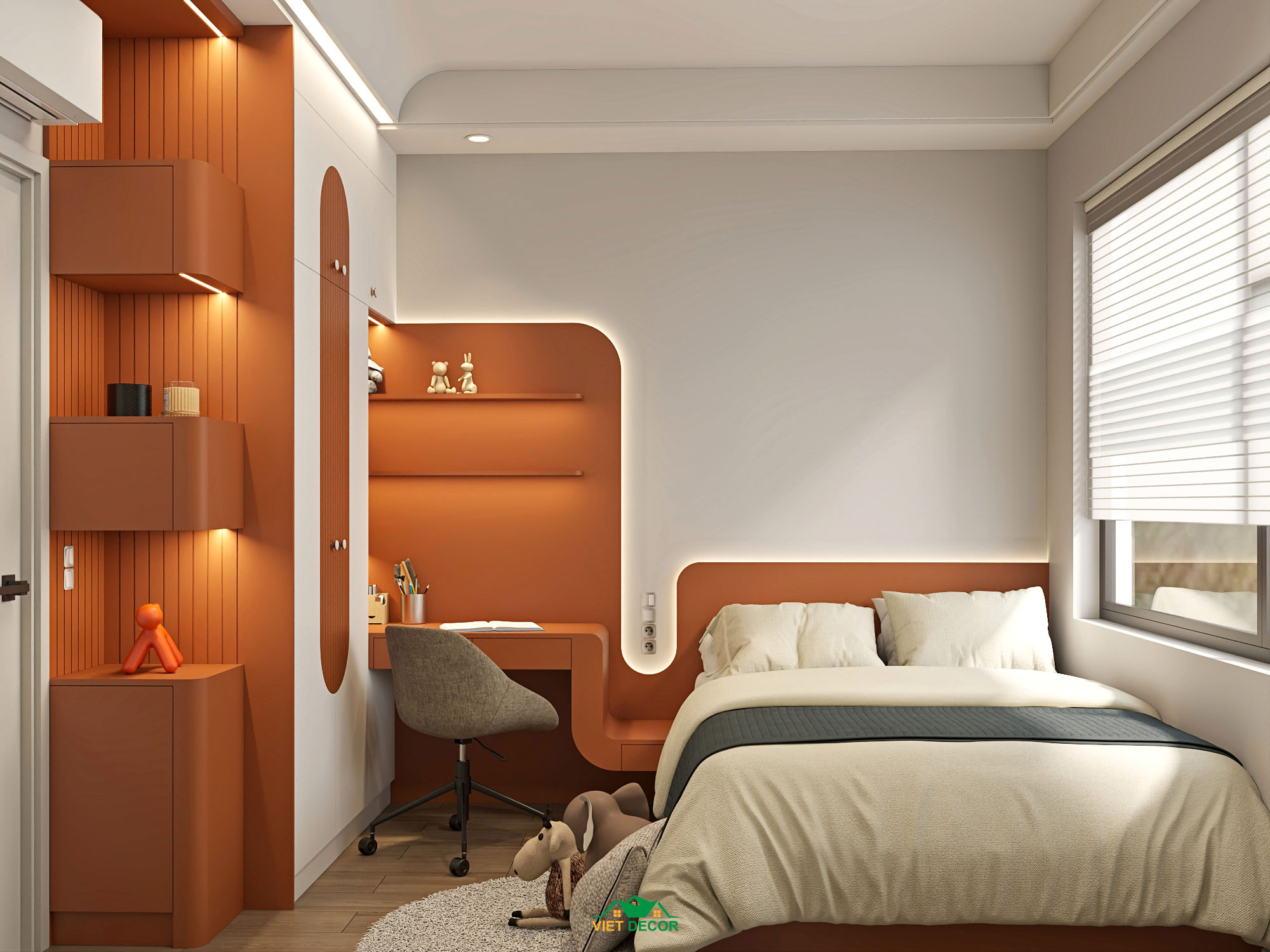 Nội Thất Việt Decor thiết kế thi công nội thất căn hộ 2 phòng ngủ dự án Essensia Sky TP HCM, phòng ngủ bé