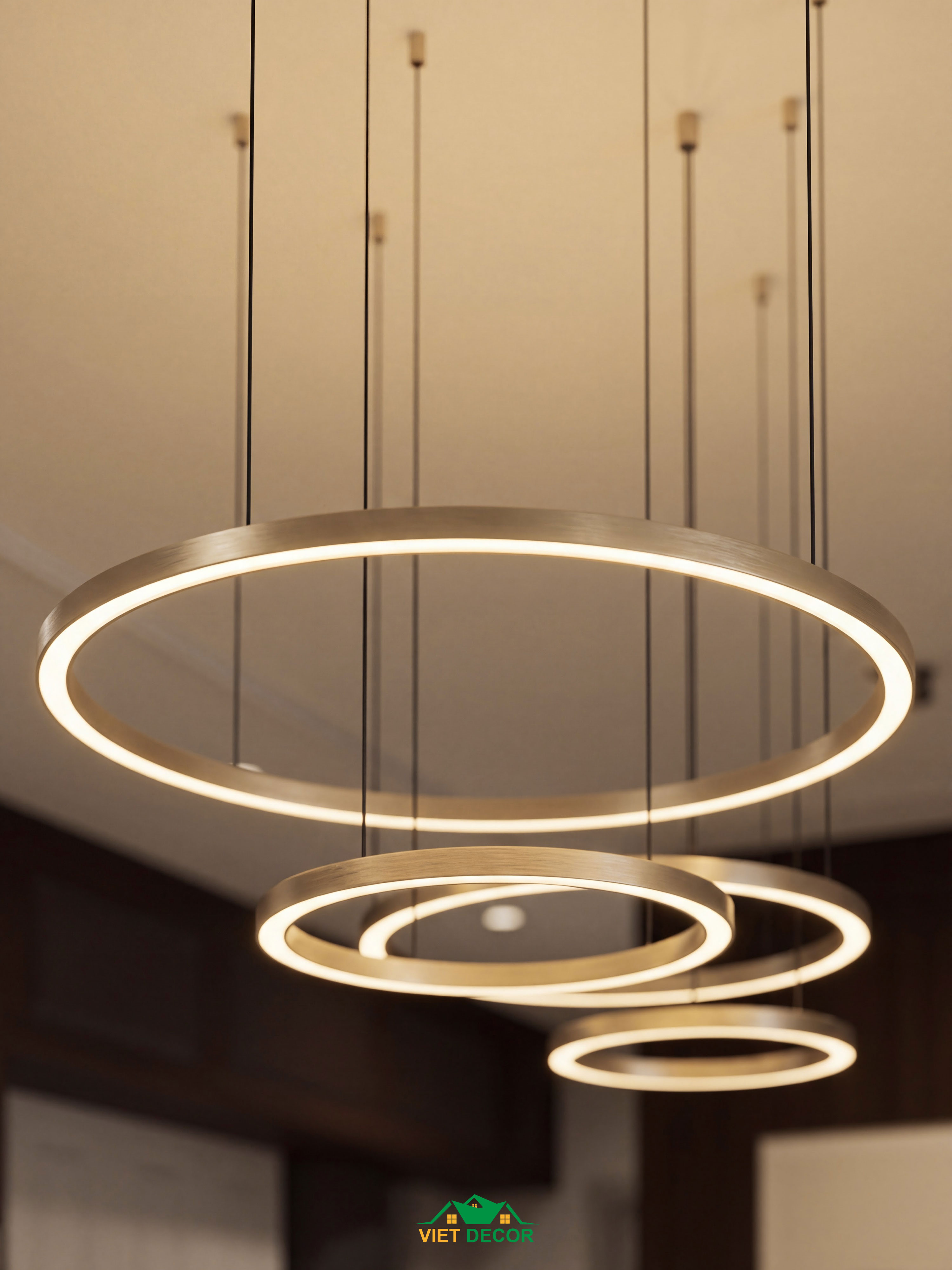 Nội Thất Việt Decor thiết kế thi công nội thất căn hộ 2 phòng ngủ dự án Essensia Sky TP HCM, đèn bàn ăn