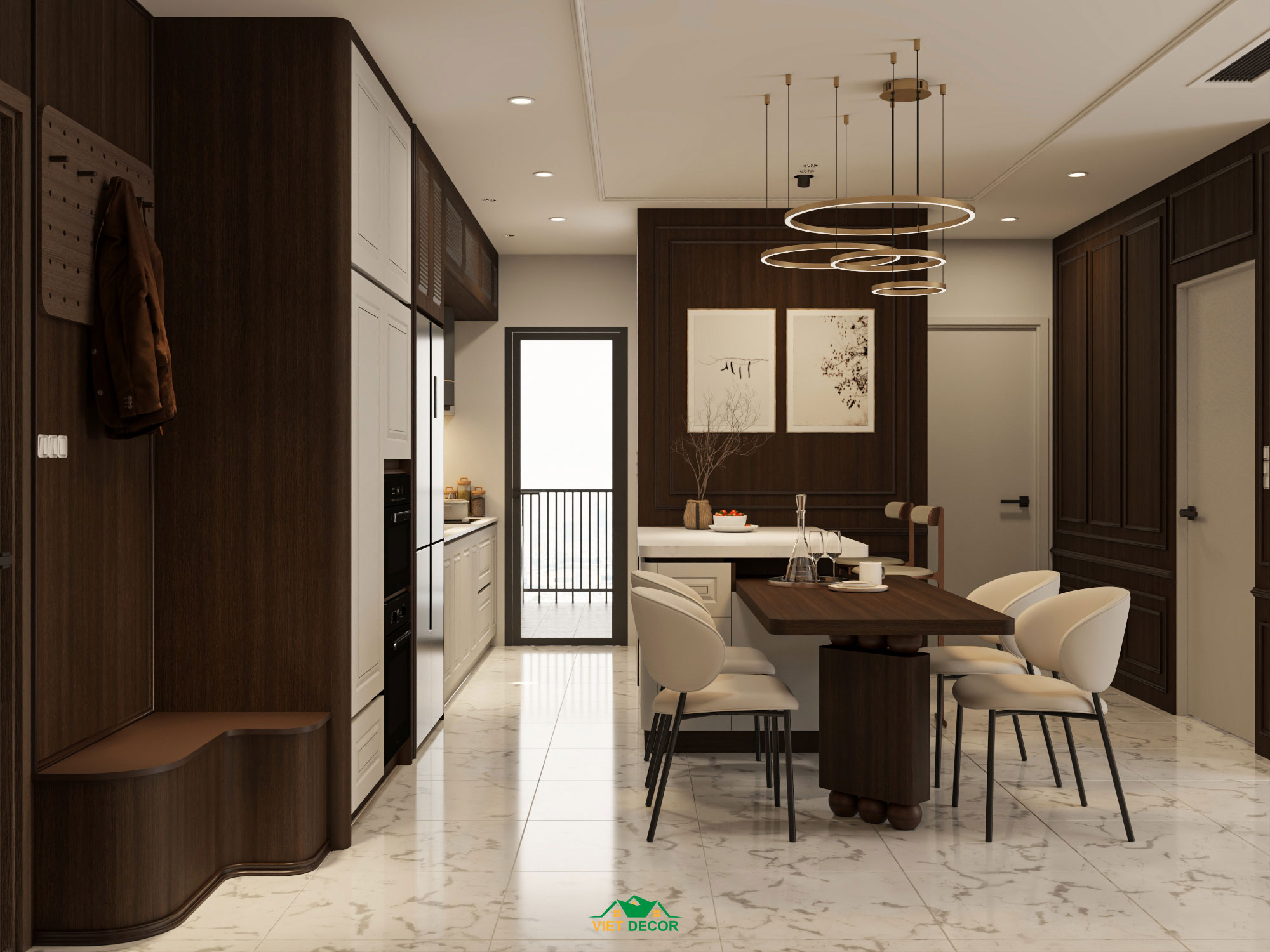 Nội Thất Việt Decor thiết kế thi công nội thất căn hộ 2 phòng ngủ dự án Essensia Sky TP HCM, nhà bếp