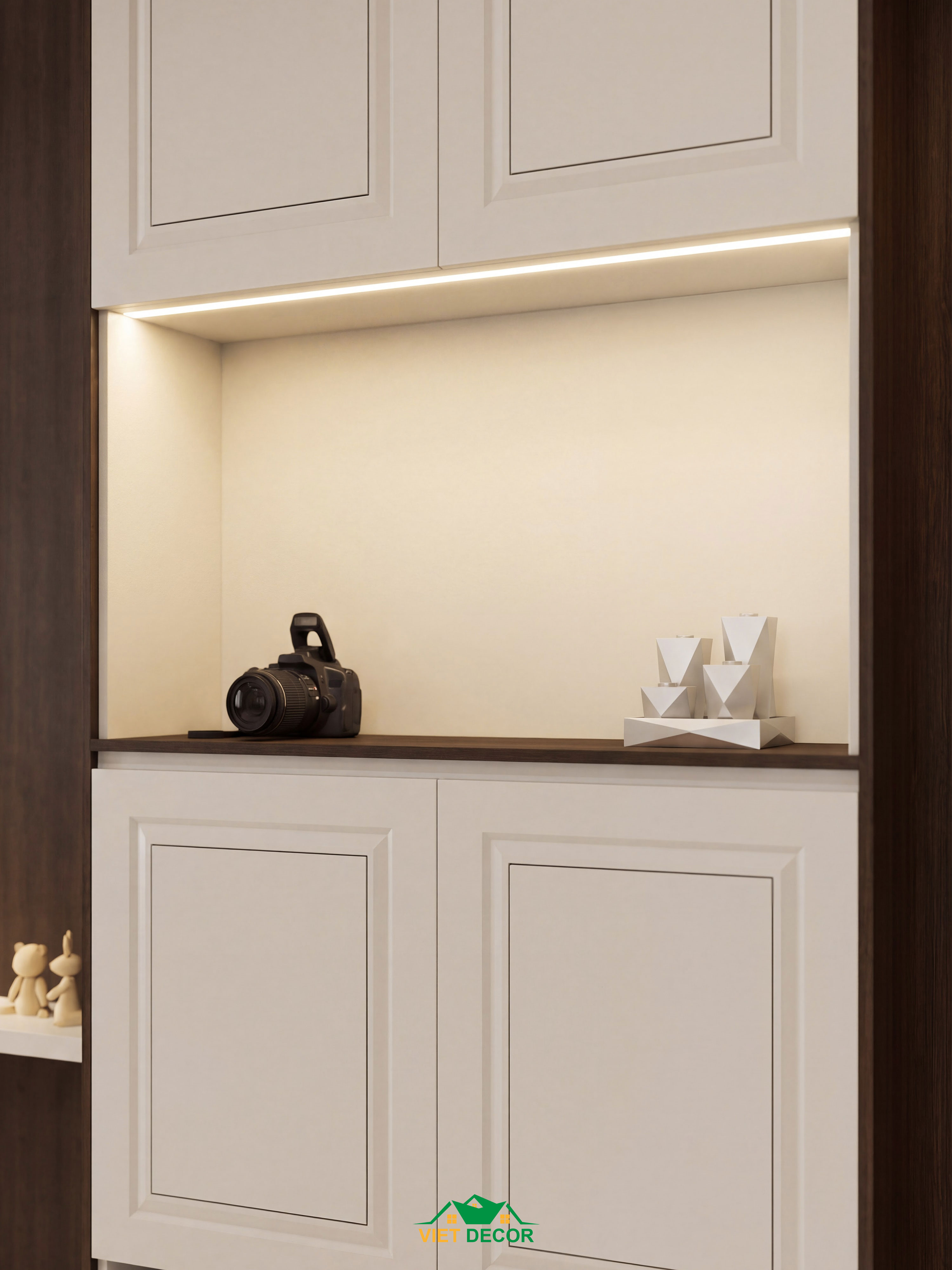 Nội Thất Việt Decor thiết kế thi công nội thất căn hộ 2 phòng ngủ dự án Essensia Sky TP HCM, tủ giày phòng khách
