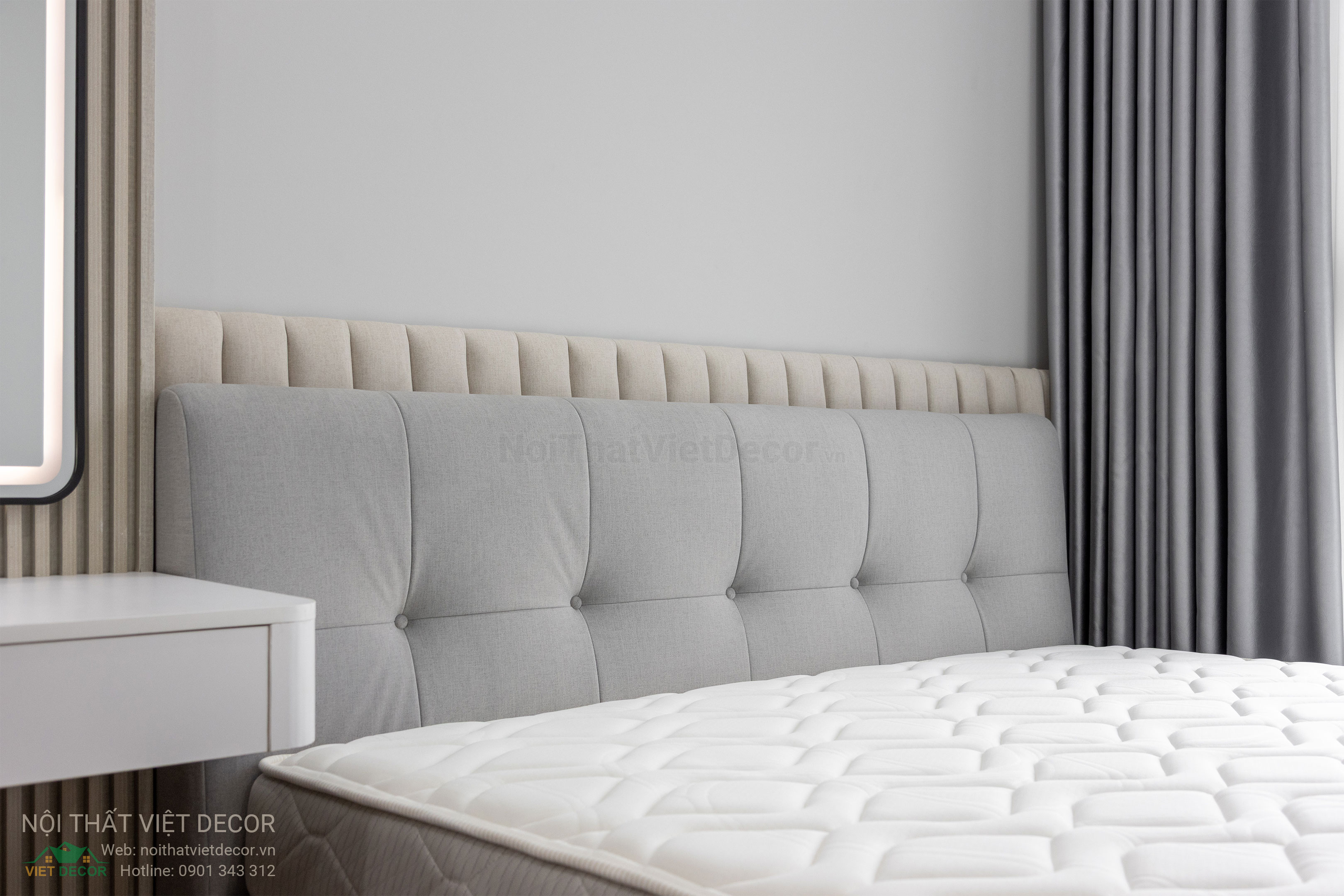 Nội Thất Việt Decor thiết kế thi công trang trí xây dựng hoàn thiện, nội thất căn hộ 2 phòng ngủ dự án chung cư Lavida Plus quận 7 tp HCM, phòng ngủ