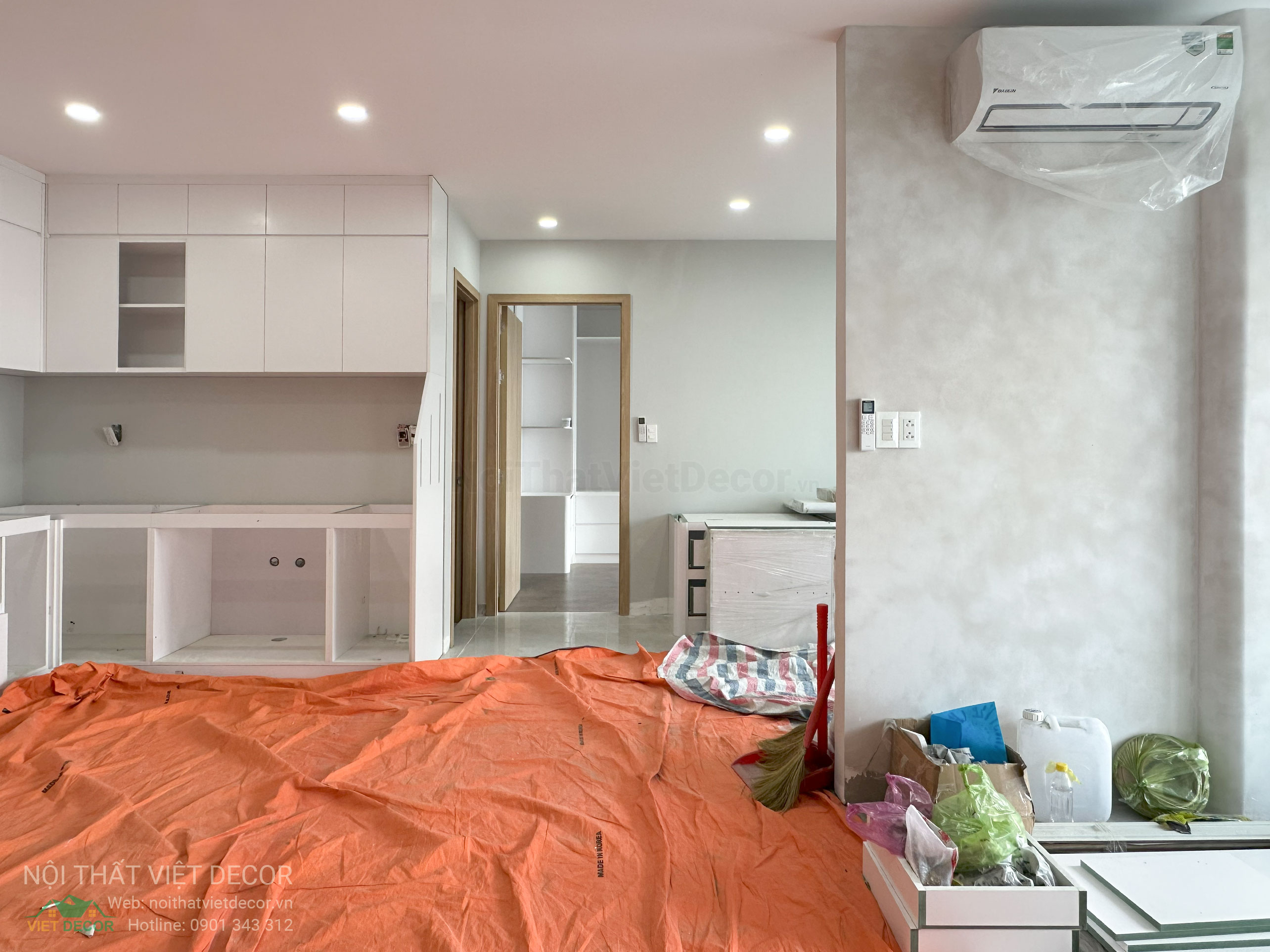 Nội Thất Việt Decor thiết kế thi công trang trí xây dựng hoàn thiện, nội thất căn hộ 2 phòng ngủ dự án chung cư Lavida Plus quận 7 tp HCM, lắp đặt nội thất