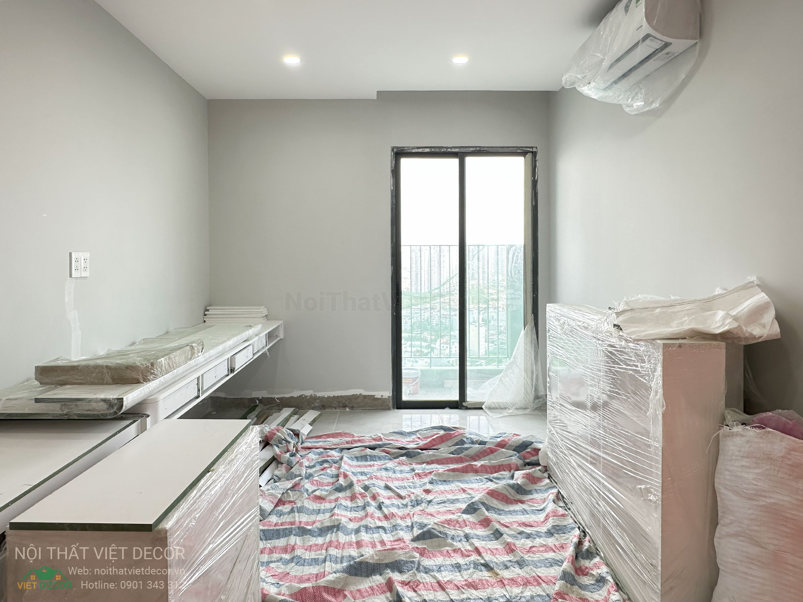Nội Thất Việt Decor thiết kế thi công trang trí xây dựng hoàn thiện, nội thất căn hộ 2 phòng ngủ dự án chung cư Lavida Plus quận 7 tp HCM, lắp đặt nội thất