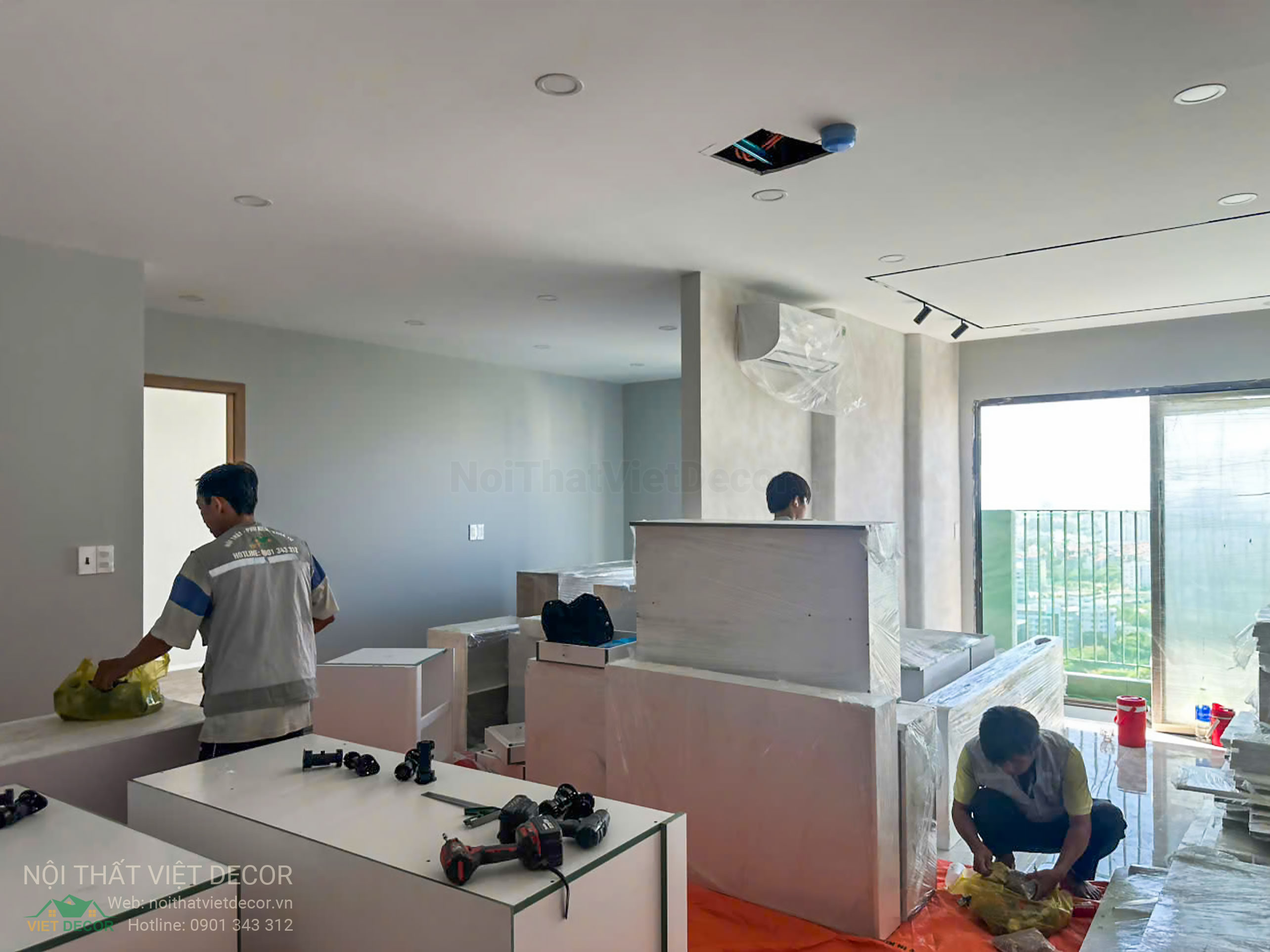 Nội Thất Việt Decor thiết kế thi công trang trí xây dựng hoàn thiện, nội thất căn hộ 2 phòng ngủ dự án chung cư Lavida Plus quận 7 tp HCM, lắp đặt nội thất