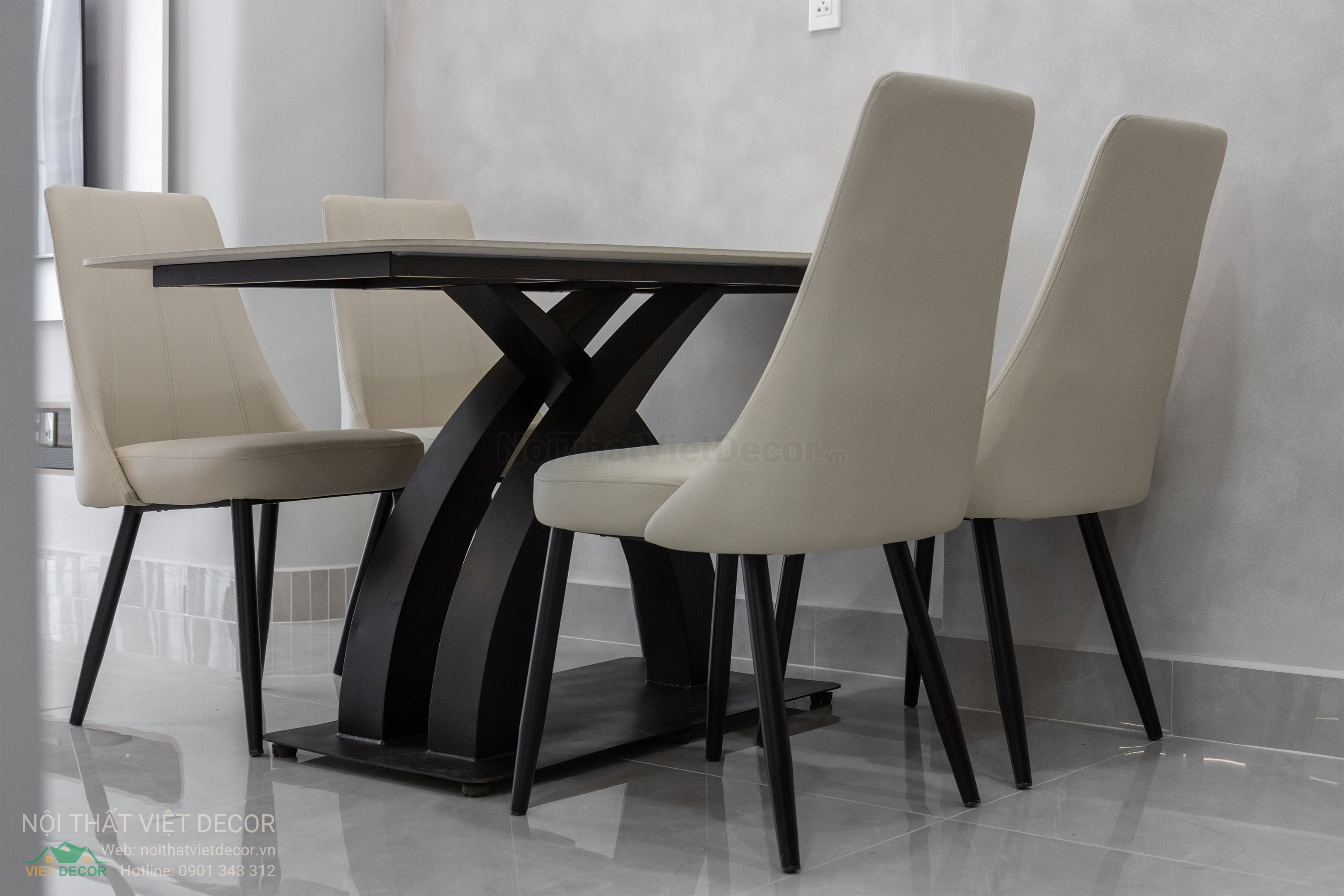 Nội Thất Việt Decor thiết kế thi công trang trí xây dựng hoàn thiện, nội thất căn hộ 2 phòng ngủ dự án chung cư Lavida Plus quận 7 tp HCM, phòng khách bếp