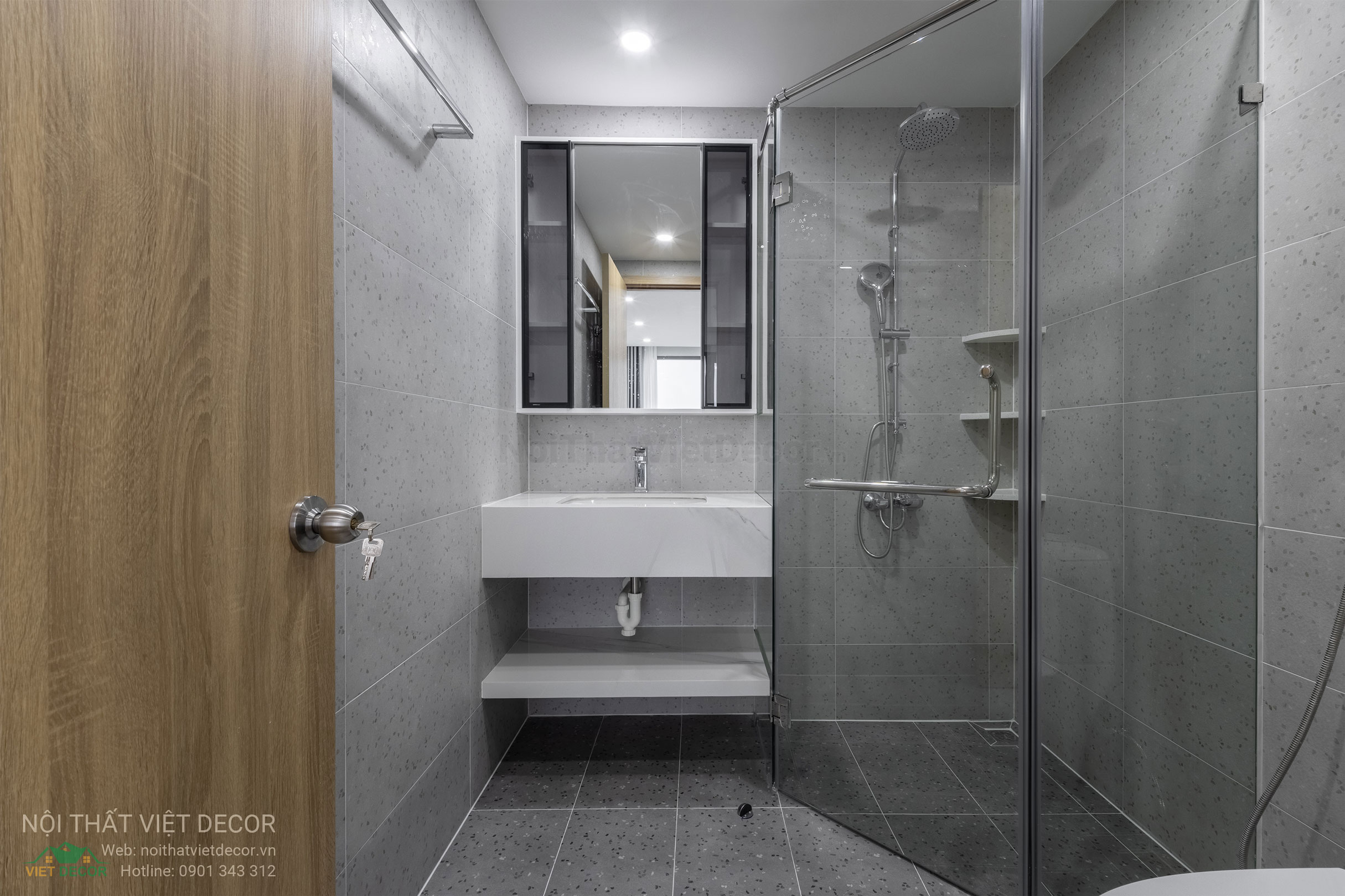 Nội Thất Việt Decor thiết kế thi công trang trí xây dựng hoàn thiện, nội thất căn hộ 2 phòng ngủ dự án chung cư Lavida Plus quận 7 tp HCM, wc