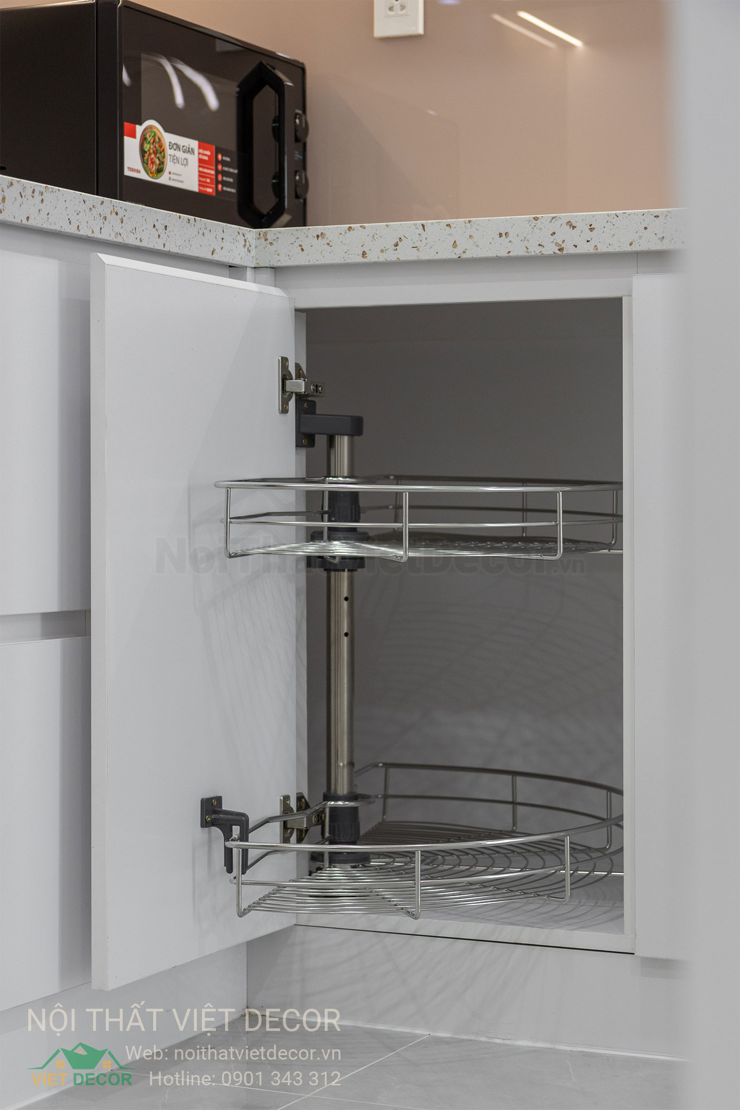 Nội Thất Việt Decor thiết kế thi công trang trí xây dựng hoàn thiện, nội thất căn hộ 2 phòng ngủ dự án chung cư Lavida Plus quận 7 tp HCM, phụ kiện tủ bếp