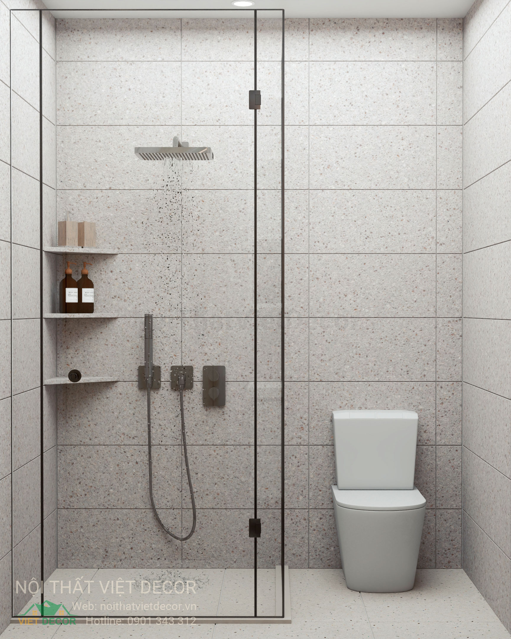 Nội Thất Việt Decor thiết kế thi công trang trí xây dựng hoàn thiện, nội thất căn hộ 2 phòng ngủ dự án chung cư Lavida Plus quận 7 tp HCM, phối cảnh 3D