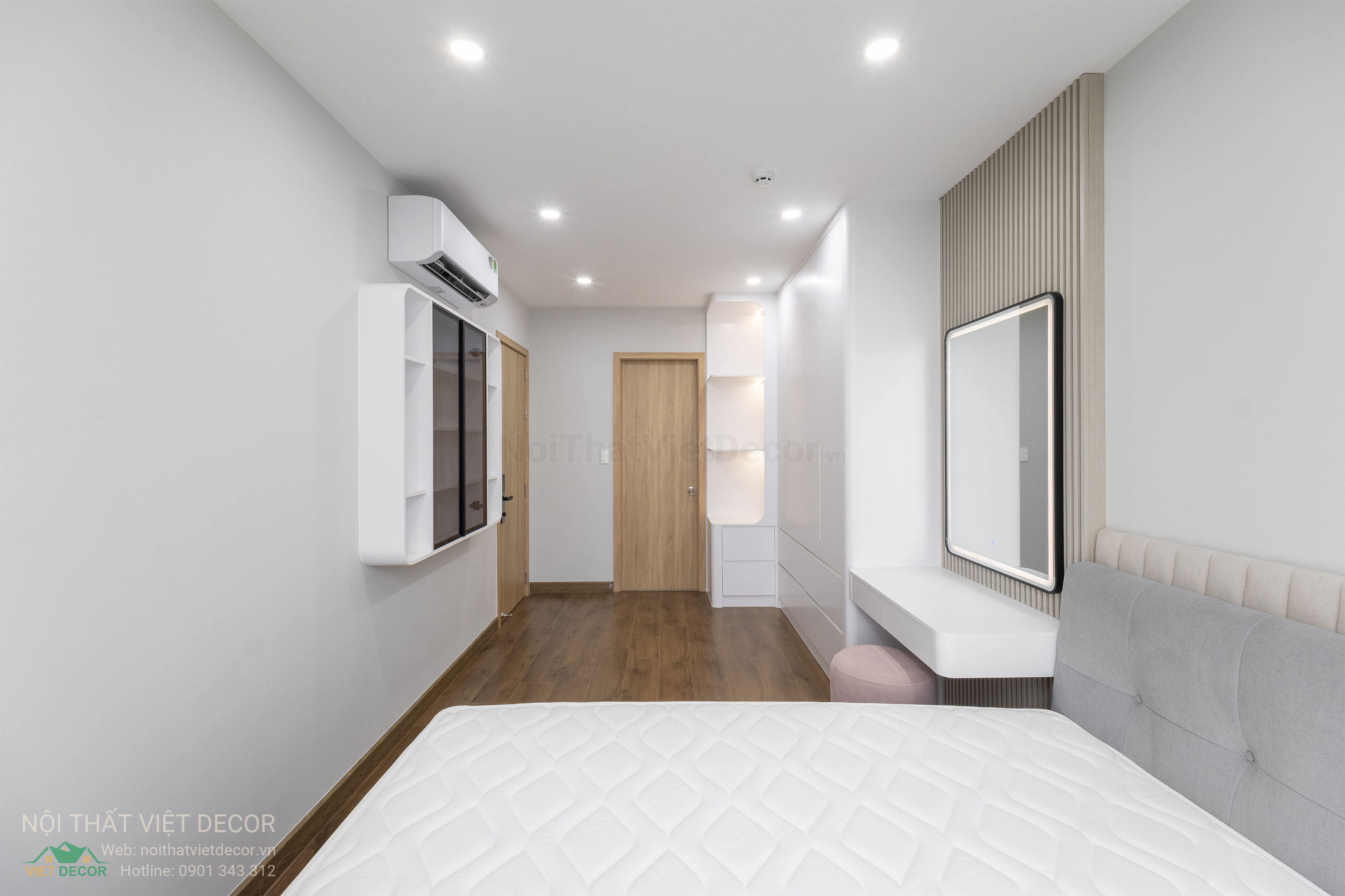 Nội Thất Việt Decor thiết kế thi công trang trí xây dựng hoàn thiện, nội thất căn hộ 2 phòng ngủ dự án chung cư Lavida Plus quận 7 tp HCM, phòng ngủ