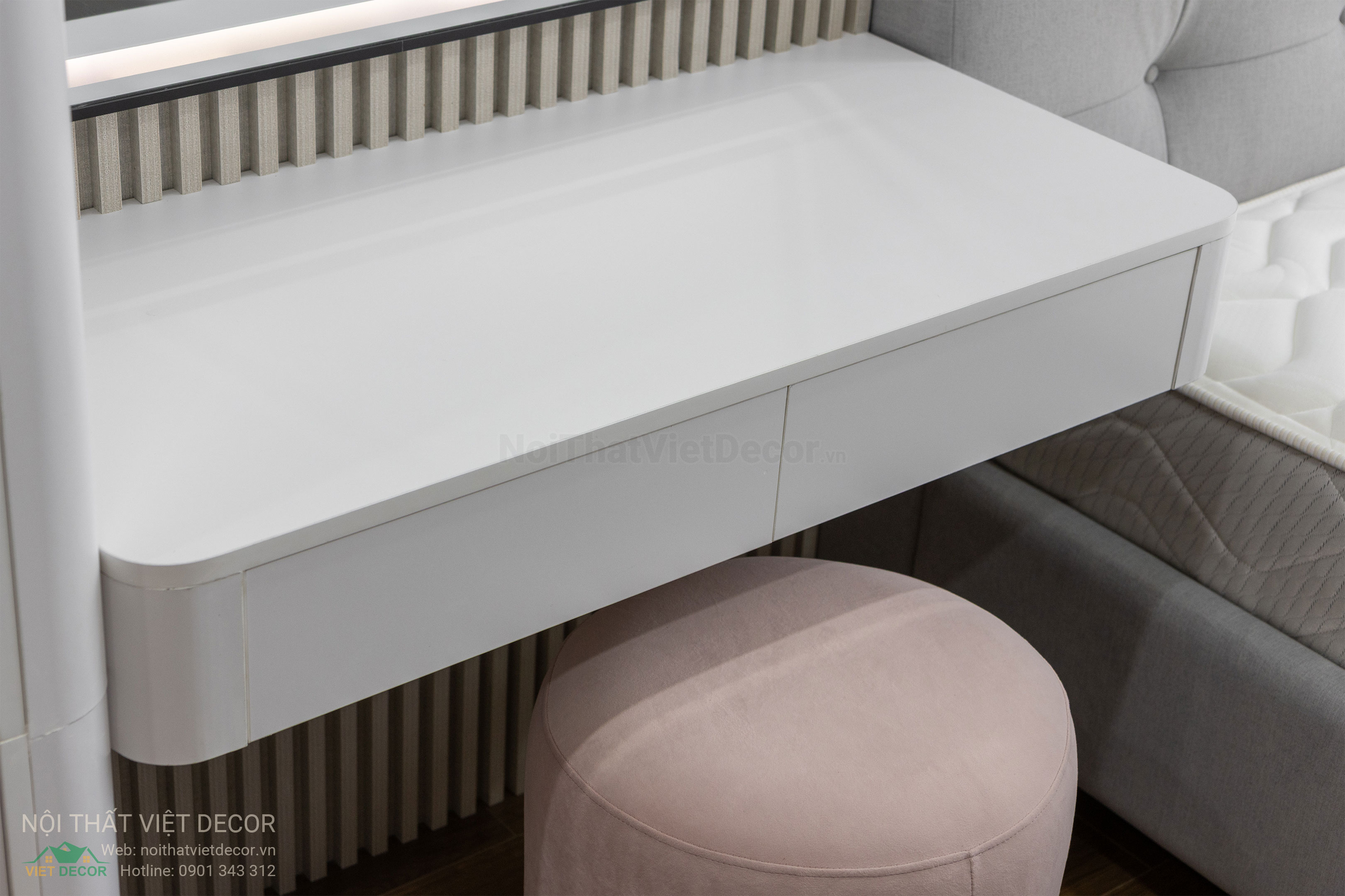 Nội Thất Việt Decor thiết kế thi công trang trí xây dựng hoàn thiện, nội thất căn hộ 2 phòng ngủ dự án chung cư Lavida Plus quận 7 tp HCM, phòng ngủ
