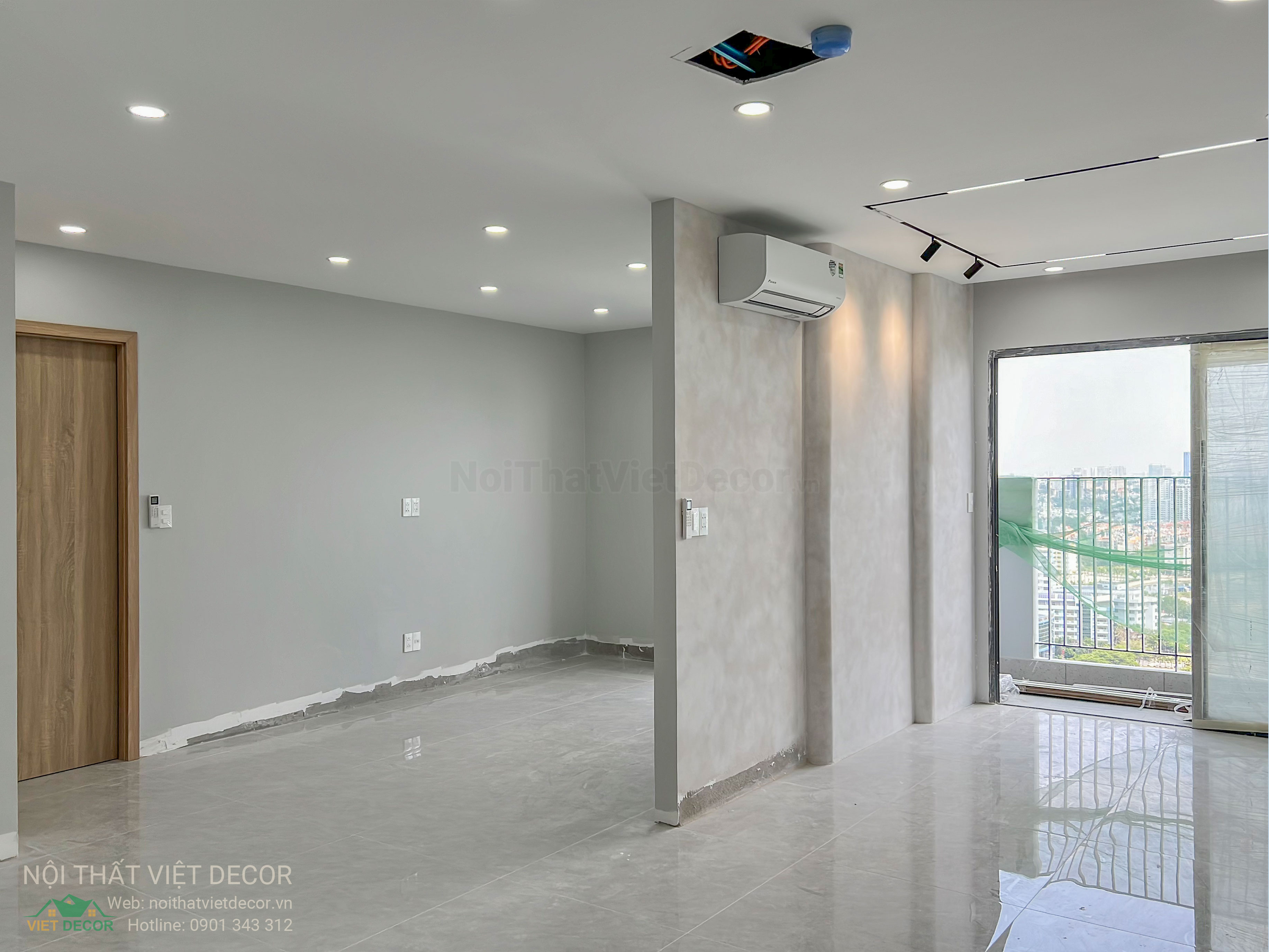Nội Thất Việt Decor thiết kế thi công trang trí xây dựng hoàn thiện, nội thất căn hộ 2 phòng ngủ dự án chung cư Lavida Plus quận 7 tp HCM, hoàn thiện cơ bản