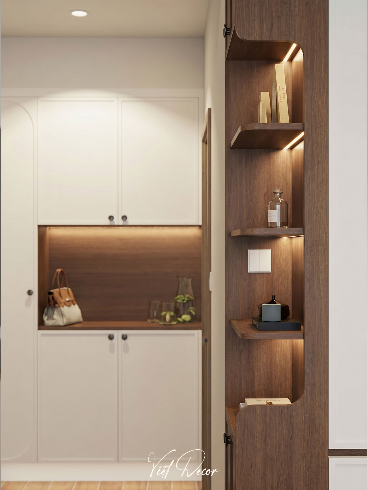Nội Thất Việt Decor thiết kế thi công nội thất căn hộ 2 phòng ngủ chung cư Victoria Village Tp HCM, tủ quần áo