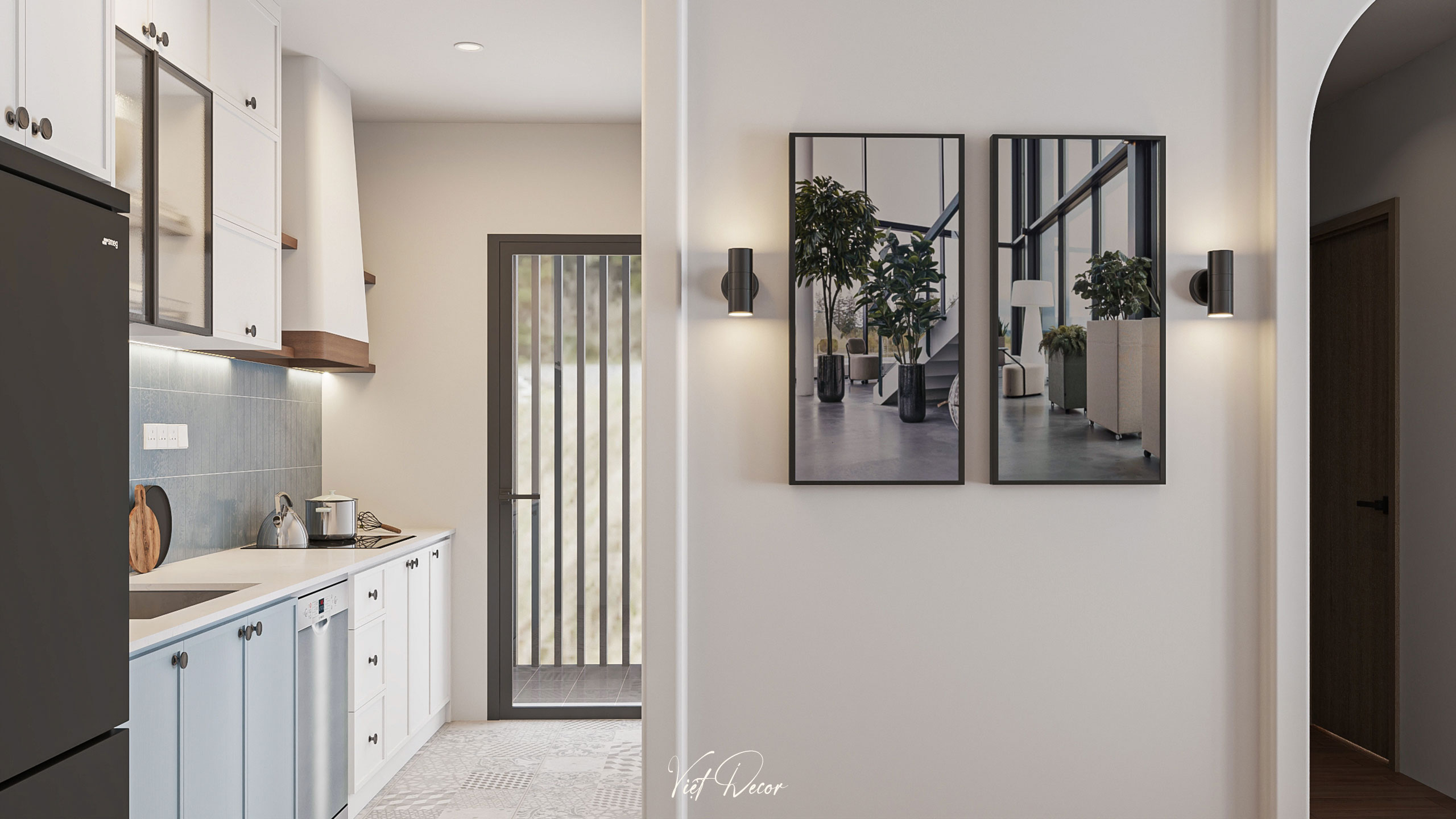 Nội Thất Việt Decor thiết kế thi công nội thất căn hộ 2 phòng ngủ chung cư Victoria Village Tp HCM, tủ bếp