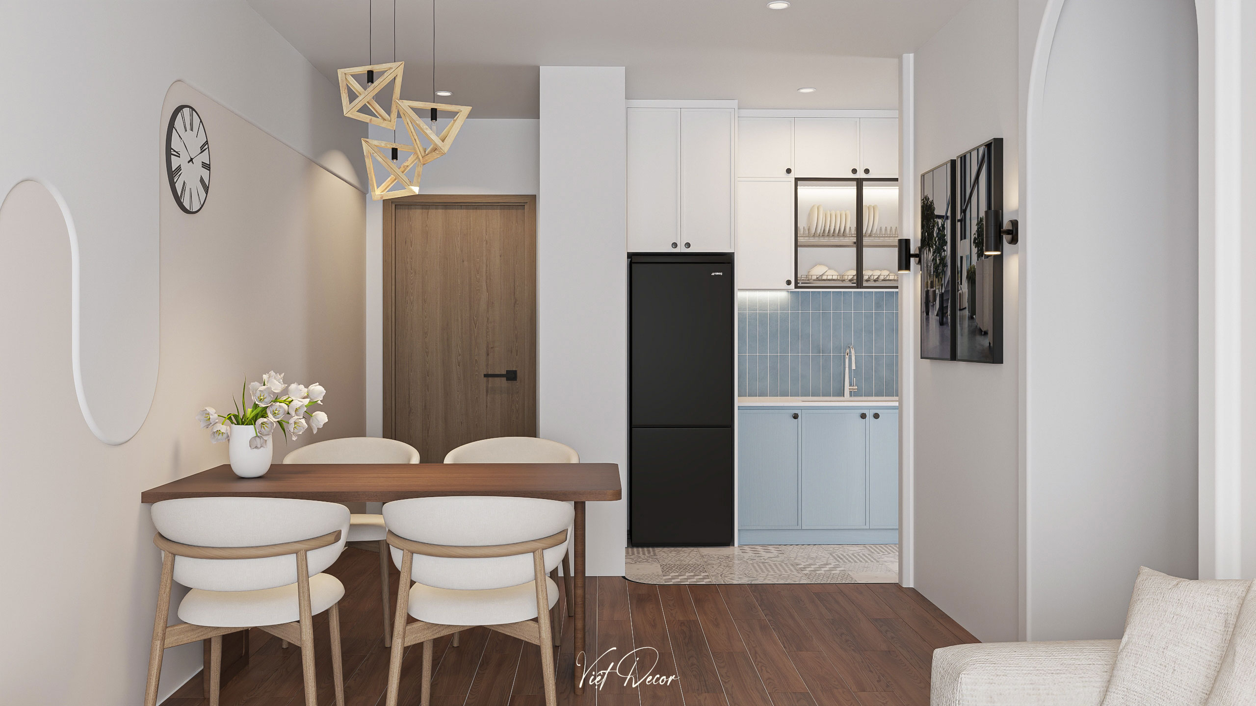 Nội Thất Việt Decor thiết kế thi công nội thất căn hộ 2 phòng ngủ chung cư Victoria Village Tp HCM, bếp