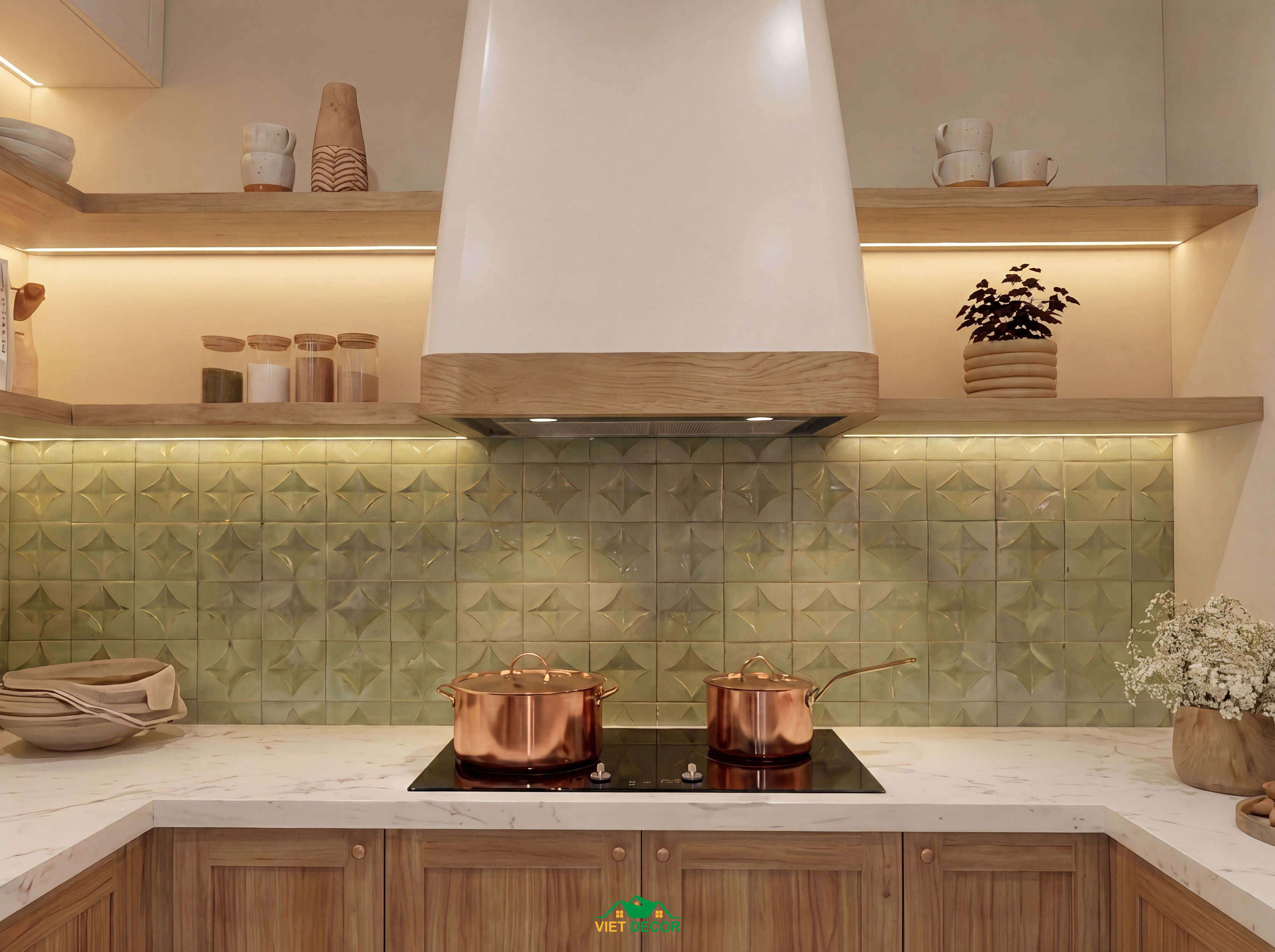 Nội Thất Việt Decor thiết kế thi công nội thất tủ bếp căn hộ 2 phòng ngủ chung cư Victoria Village TP HCM