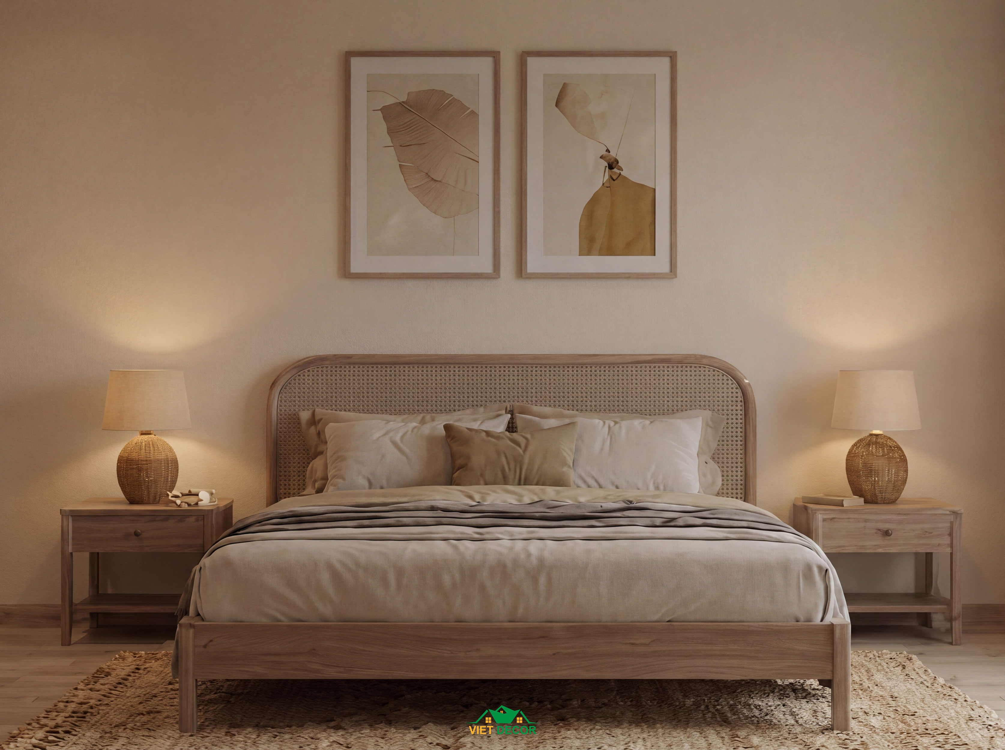 Nội Thất Việt Decor thiết kế thi công nội thất phòng ngủ master căn hộ 2 phòng ngủ chung cư Victoria Village TP HCM
