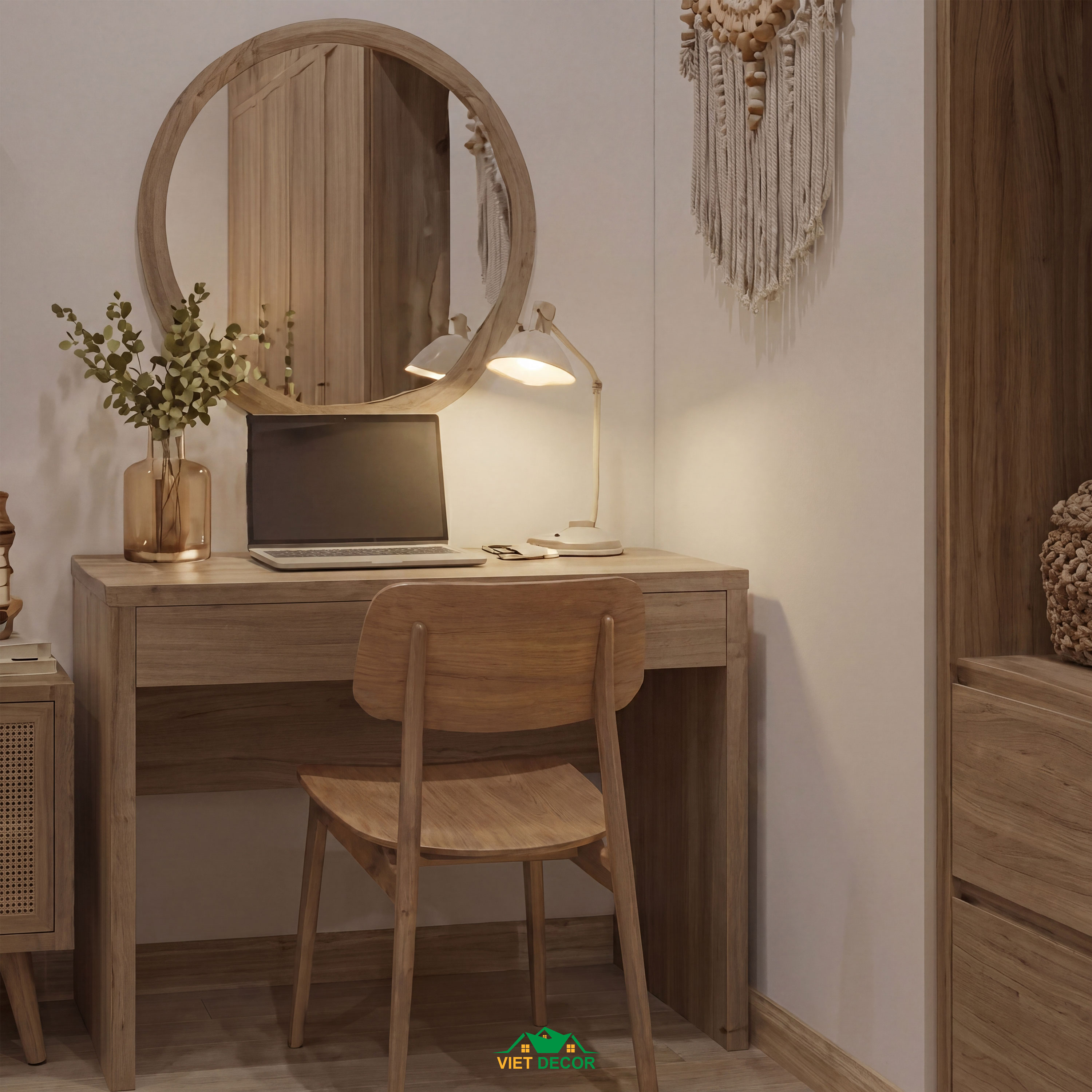 Nội Thất Việt Decor thiết kế thi công nội thất phòng ngủ nhỏ căn hộ 2 phòng ngủ chung cư Victoria Village TP HCM
