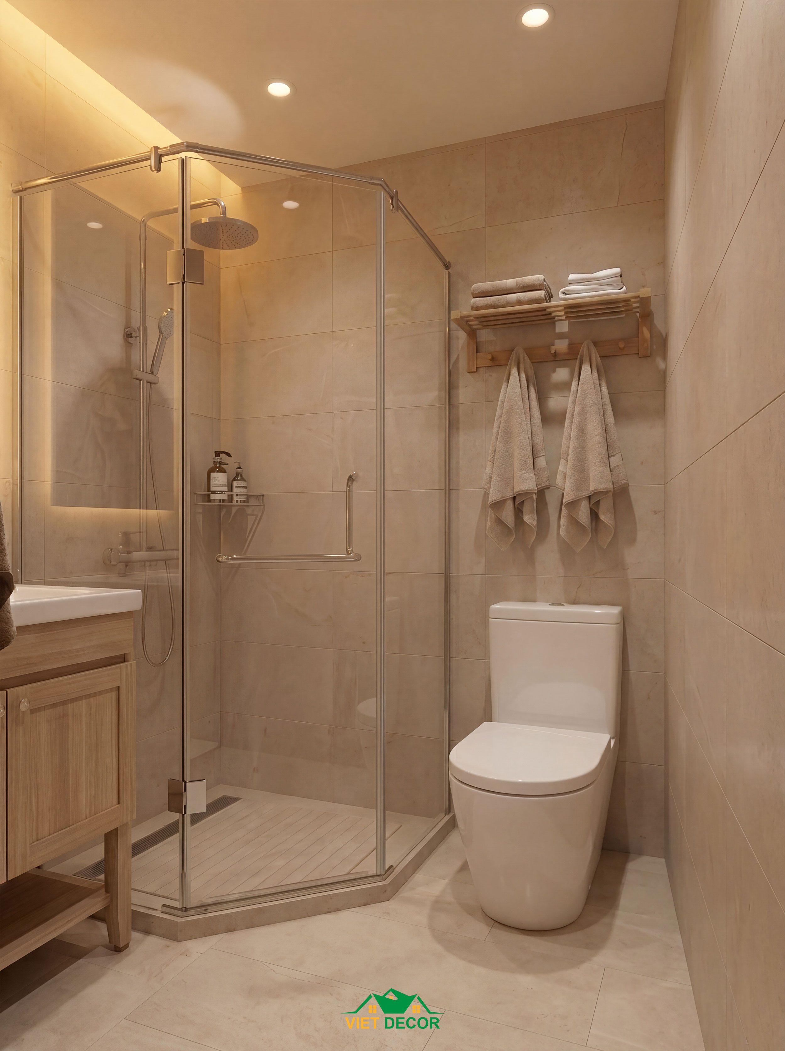 Nội Thất Việt Decor thiết kế thi công nội thất phòng tắm căn hộ 2 phòng ngủ chung cư Victoria Village TP HCM
