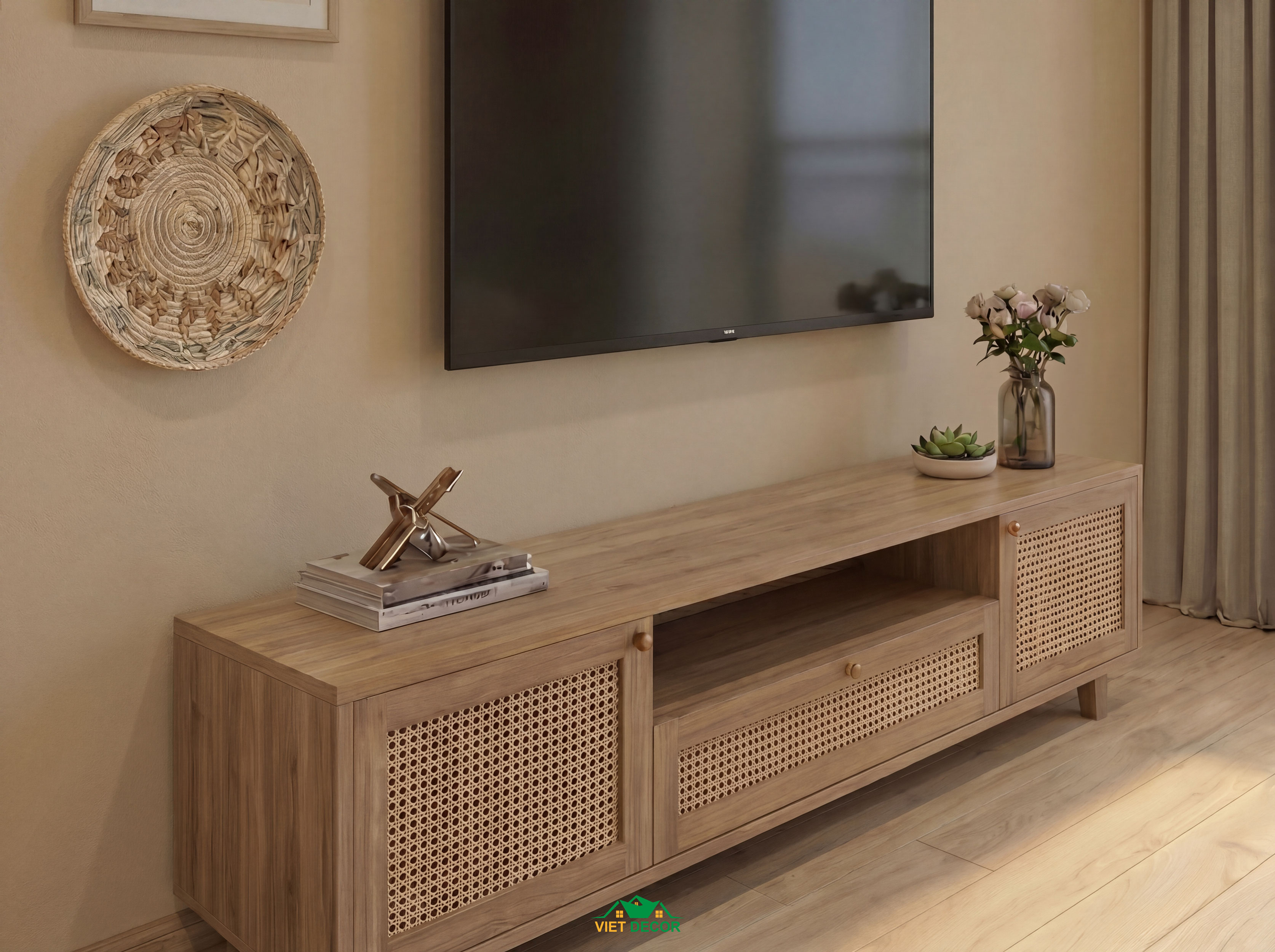 Nội Thất Việt Decor thiết kế thi công nội thất phòng khách căn hộ 2 phòng ngủ chung cư Victoria Village TP HCM