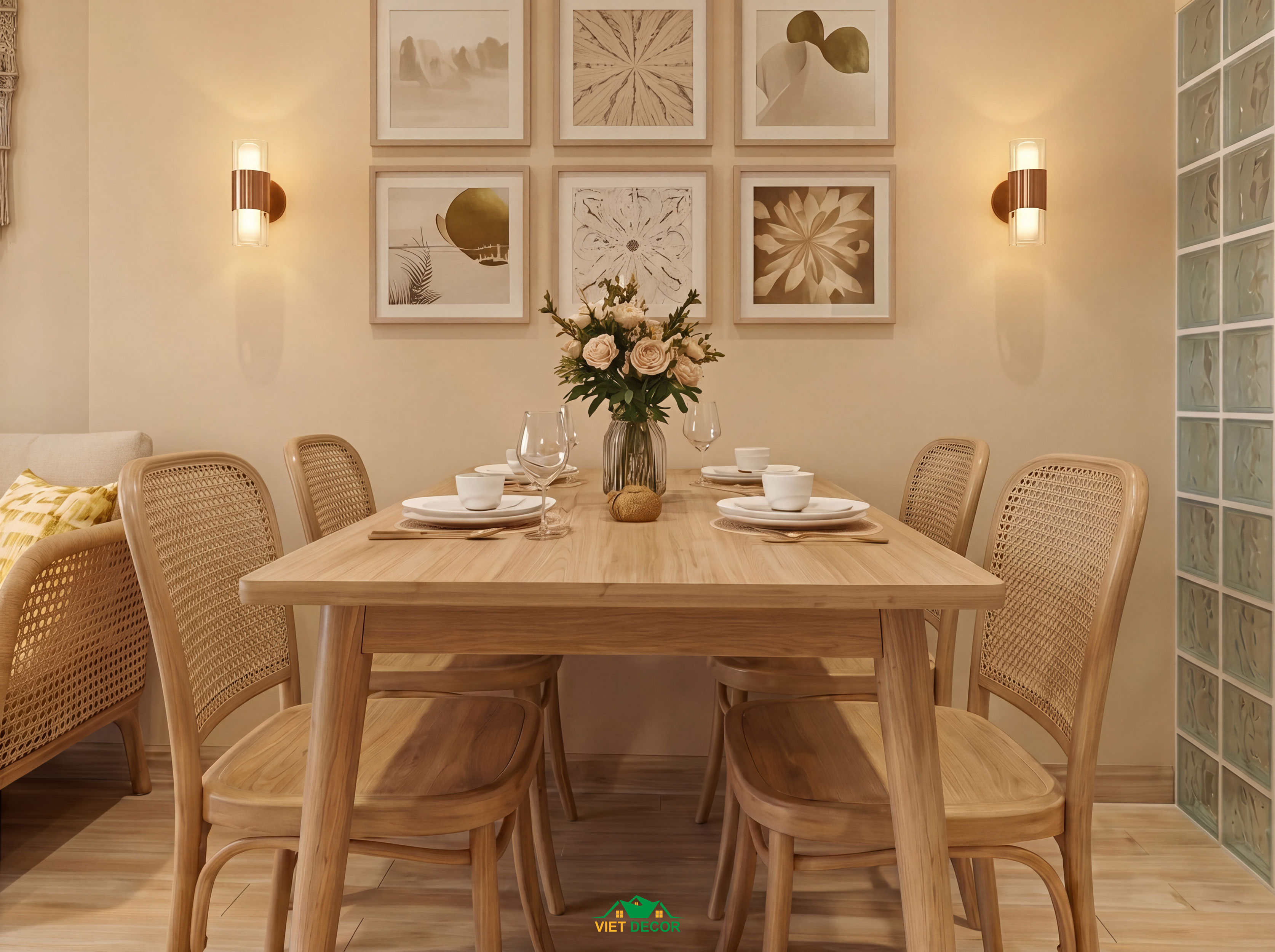 Nội Thất Việt Decor thiết kế thi công nội thất phòng khách căn hộ 2 phòng ngủ chung cư Victoria Village TP HCM