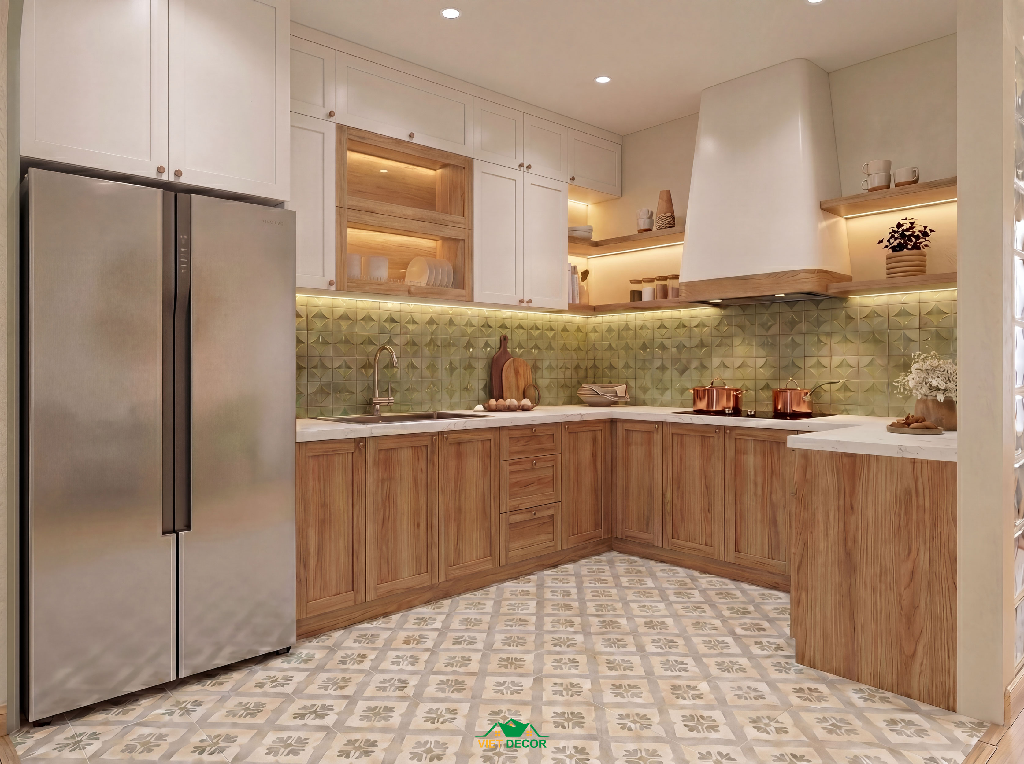 Nội Thất Việt Decor thiết kế thi công nội thất tủ bếp căn hộ 2 phòng ngủ chung cư Victoria Village TP HCM