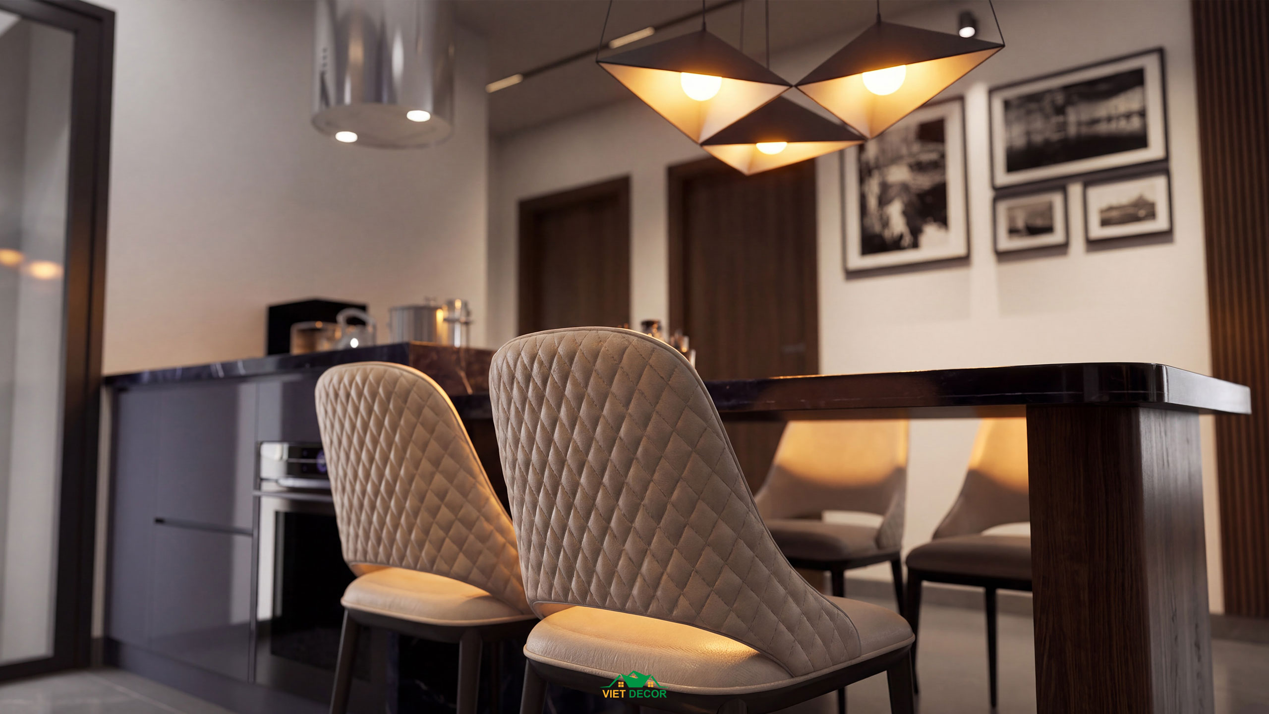 Nội Thất Việt Decor thiết kế thi công nội thất căn hộ 3 phòng ngủ dự án Essensia Sky TP HCM, bàn ghế ăn