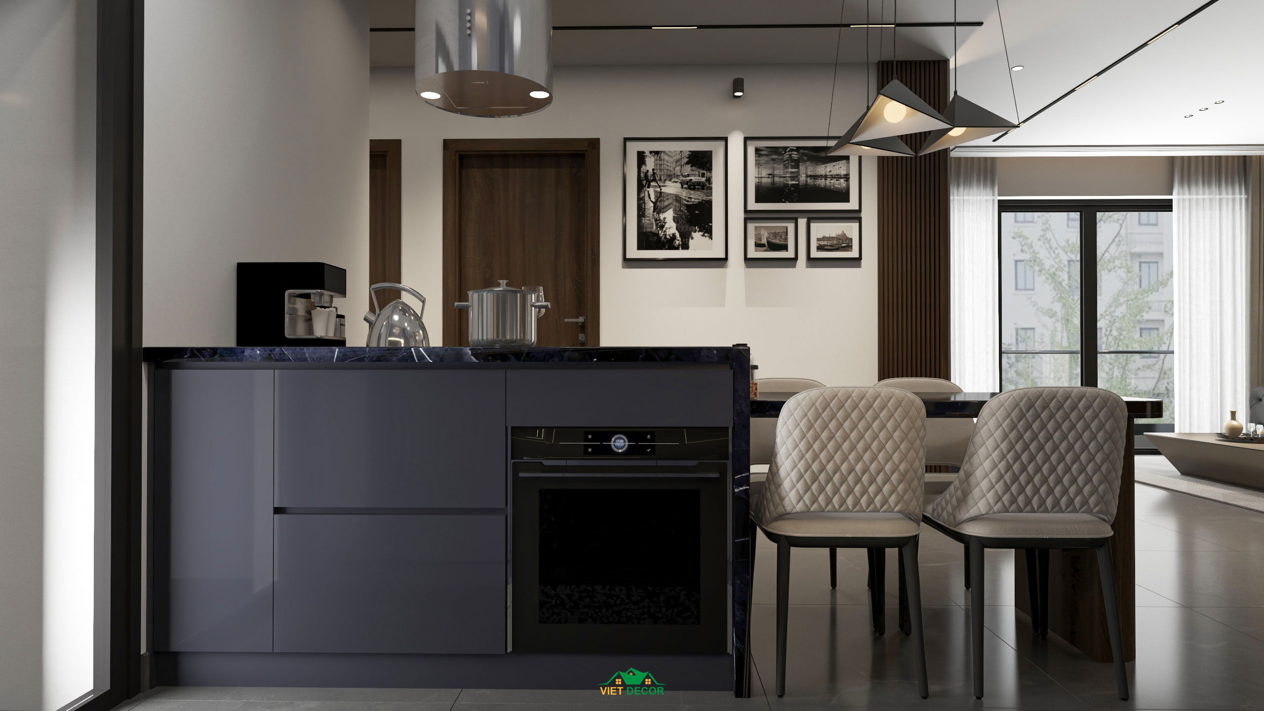 Nội Thất Việt Decor thiết kế thi công nội thất căn hộ 3 phòng ngủ dự án Essensia Sky TP HCM, tủ bếp