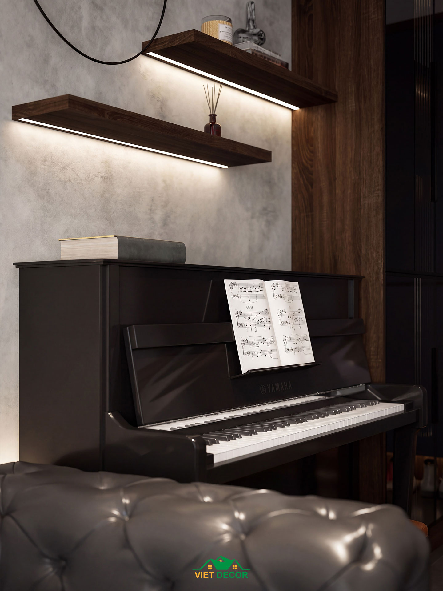 Nội Thất Việt Decor thiết kế thi công nội thất căn hộ 3 phòng ngủ dự án Essensia Sky TP HCM, đàn piano