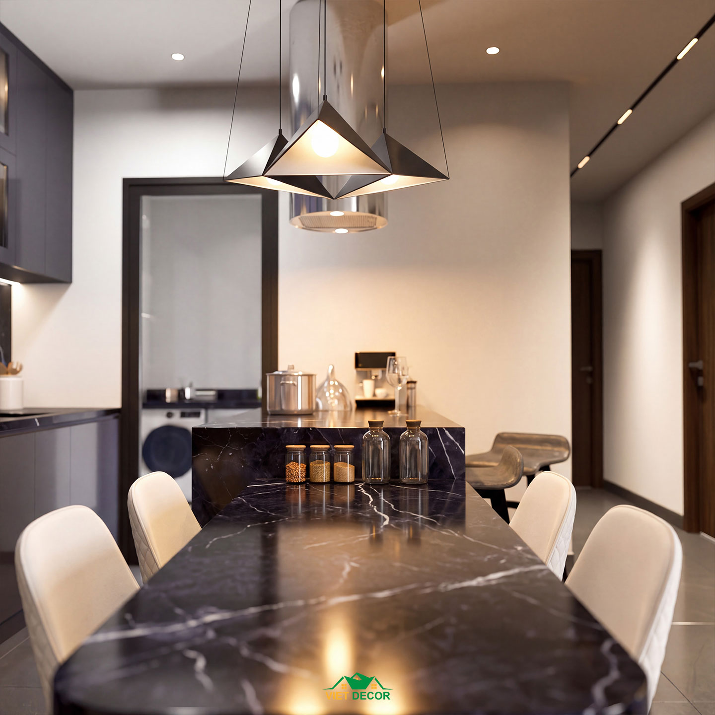 Nội Thất Việt Decor thiết kế thi công nội thất căn hộ 3 phòng ngủ dự án Essensia Sky TP HCM, đảo bếp