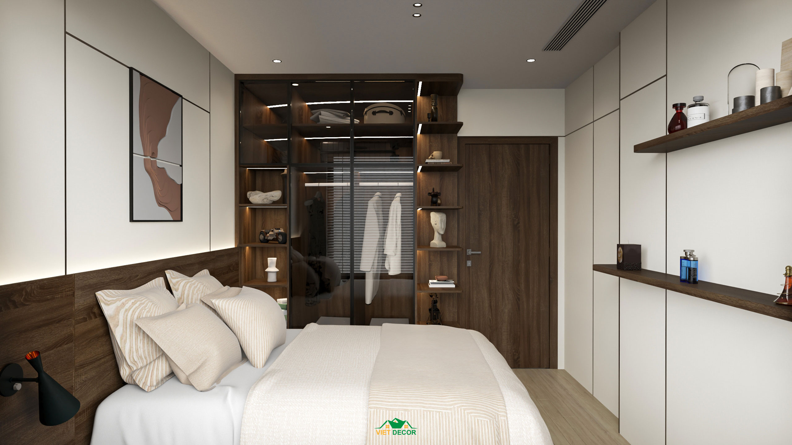 Nội Thất Việt Decor thiết kế thi công nội thất căn hộ 3 phòng ngủ dự án Essensia Sky TP HCM, phòng ngủ nhỏ