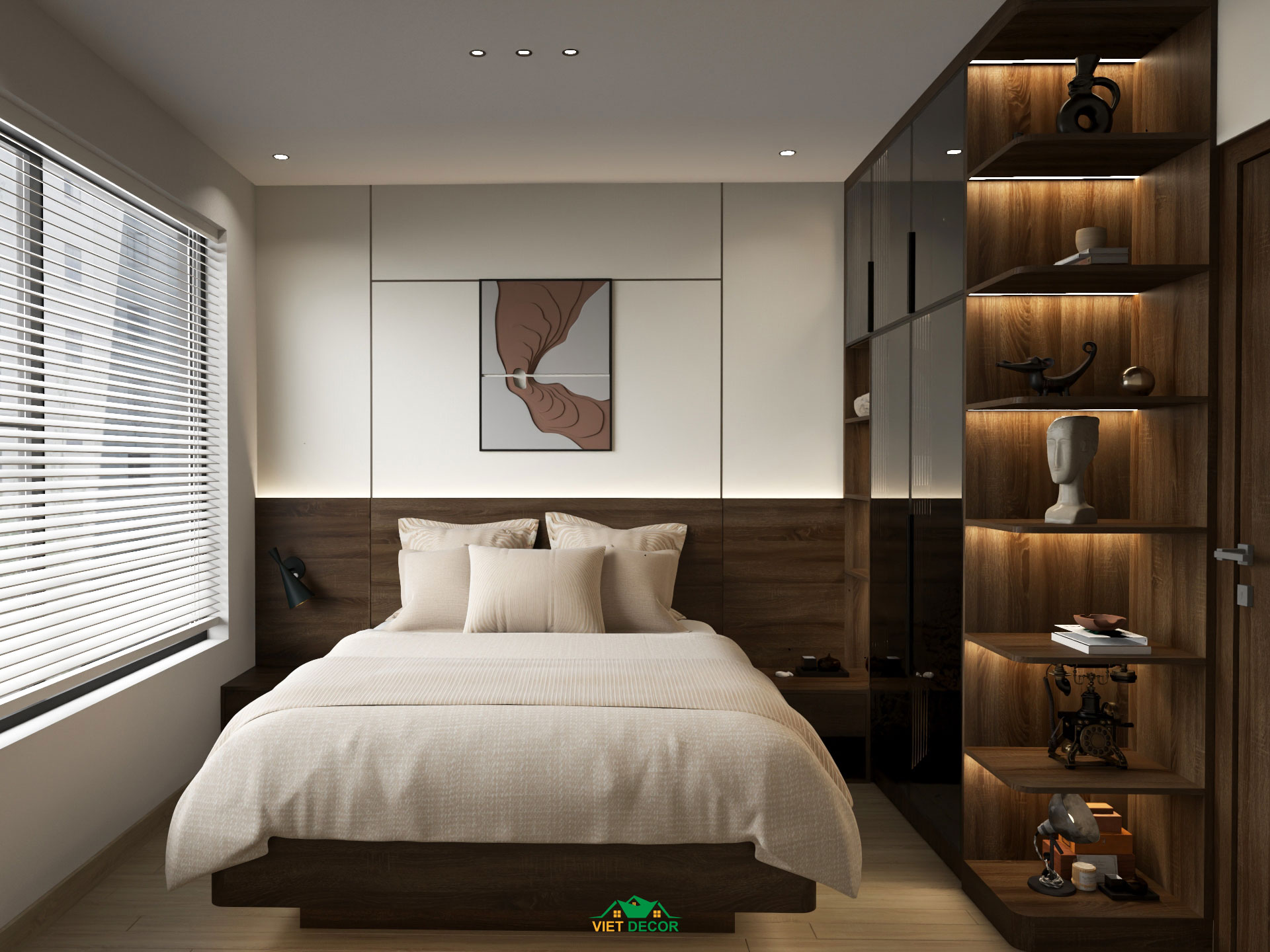 Nội Thất Việt Decor thiết kế thi công nội thất căn hộ 3 phòng ngủ dự án Essensia Sky TP HCM, phòng ngủ nhỏ