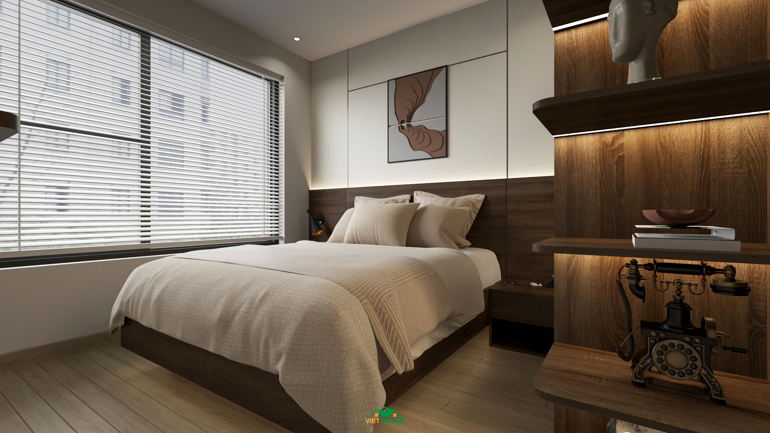 Nội Thất Việt Decor thiết kế thi công nội thất căn hộ 3 phòng ngủ dự án Essensia Sky TP HCM, phòng ngủ nhỏ