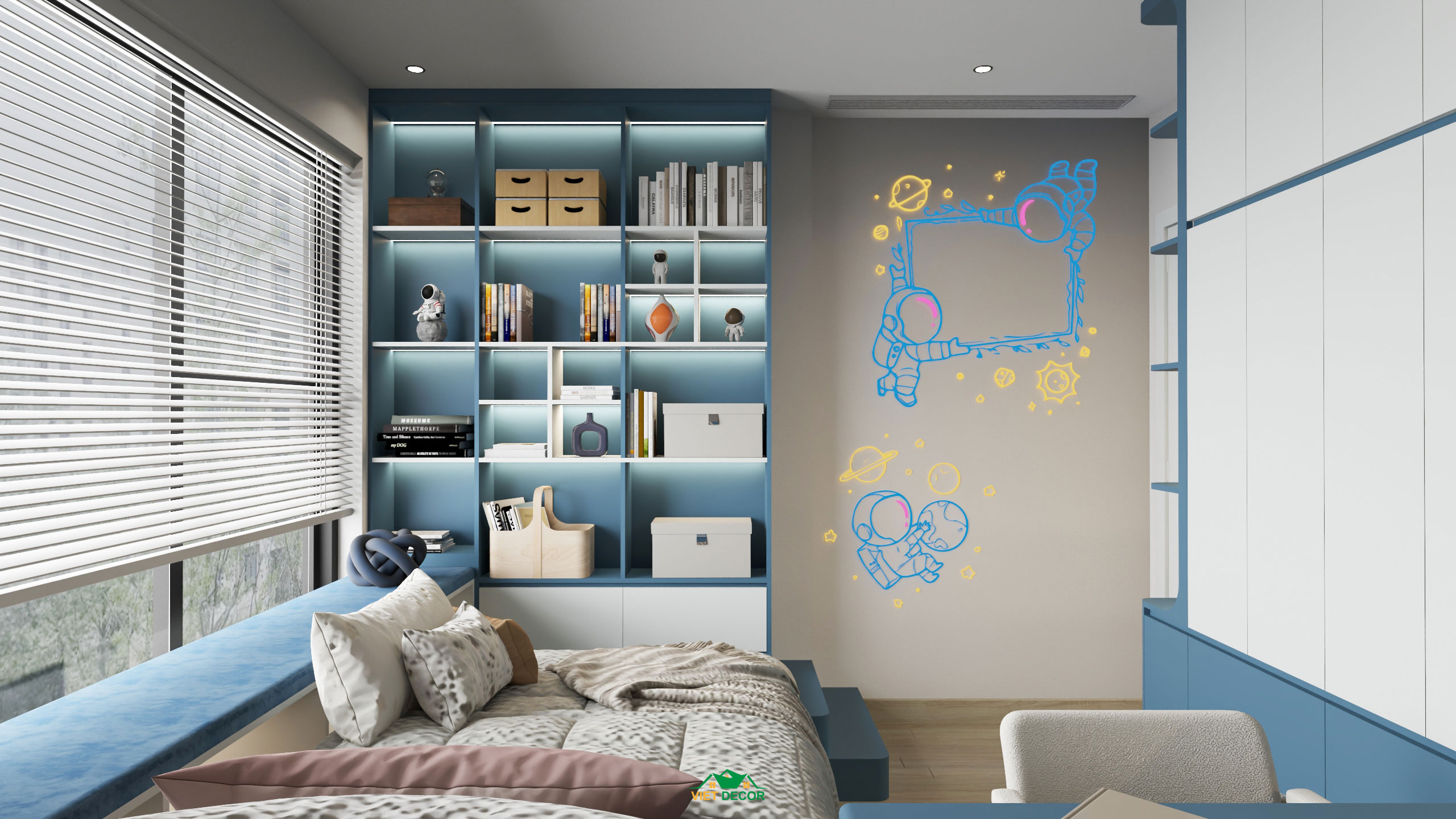 Nội Thất Việt Decor thiết kế thi công nội thất căn hộ 3 phòng ngủ dự án Essensia Sky TP HCM, phòng ngủ bé