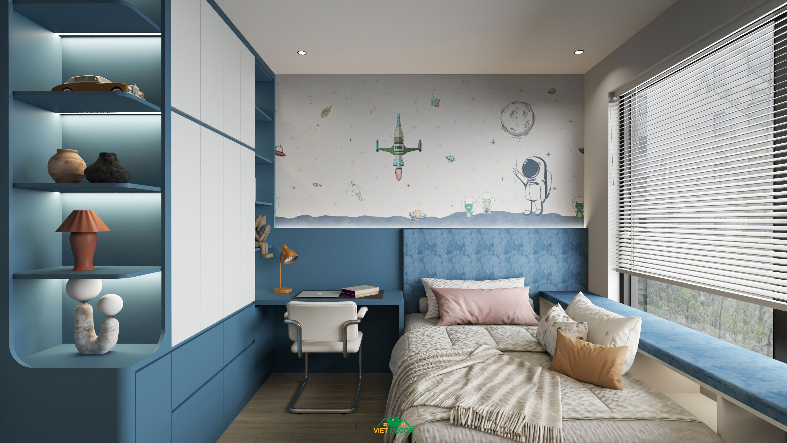 Nội Thất Việt Decor thiết kế thi công nội thất căn hộ 3 phòng ngủ dự án Essensia Sky TP HCM, phòng ngủ bé