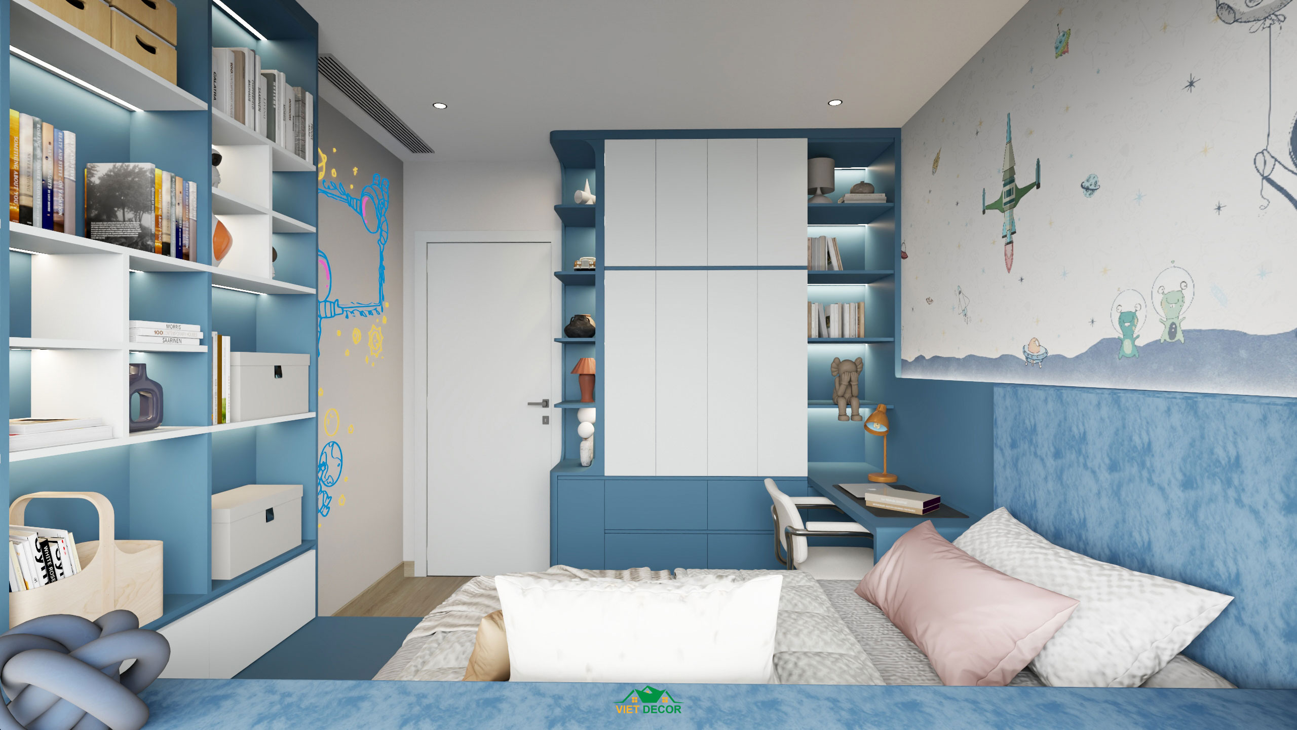 Nội Thất Việt Decor thiết kế thi công nội thất căn hộ 3 phòng ngủ dự án Essensia Sky TP HCM, phòng ngủ bé