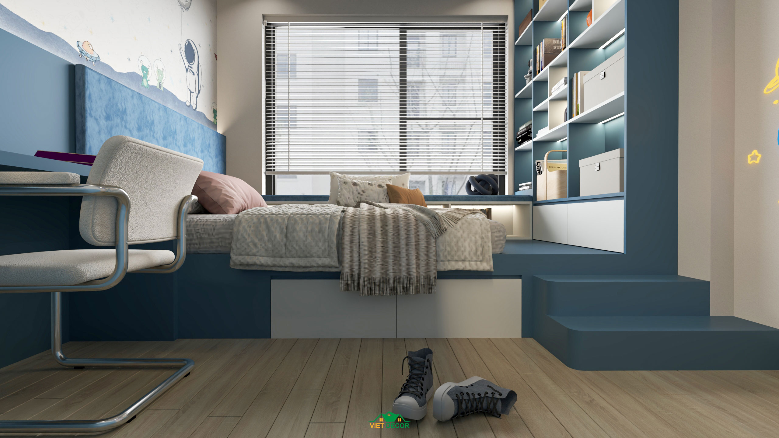 Nội Thất Việt Decor thiết kế thi công nội thất căn hộ 3 phòng ngủ dự án Essensia Sky TP HCM, phòng ngủ bé
