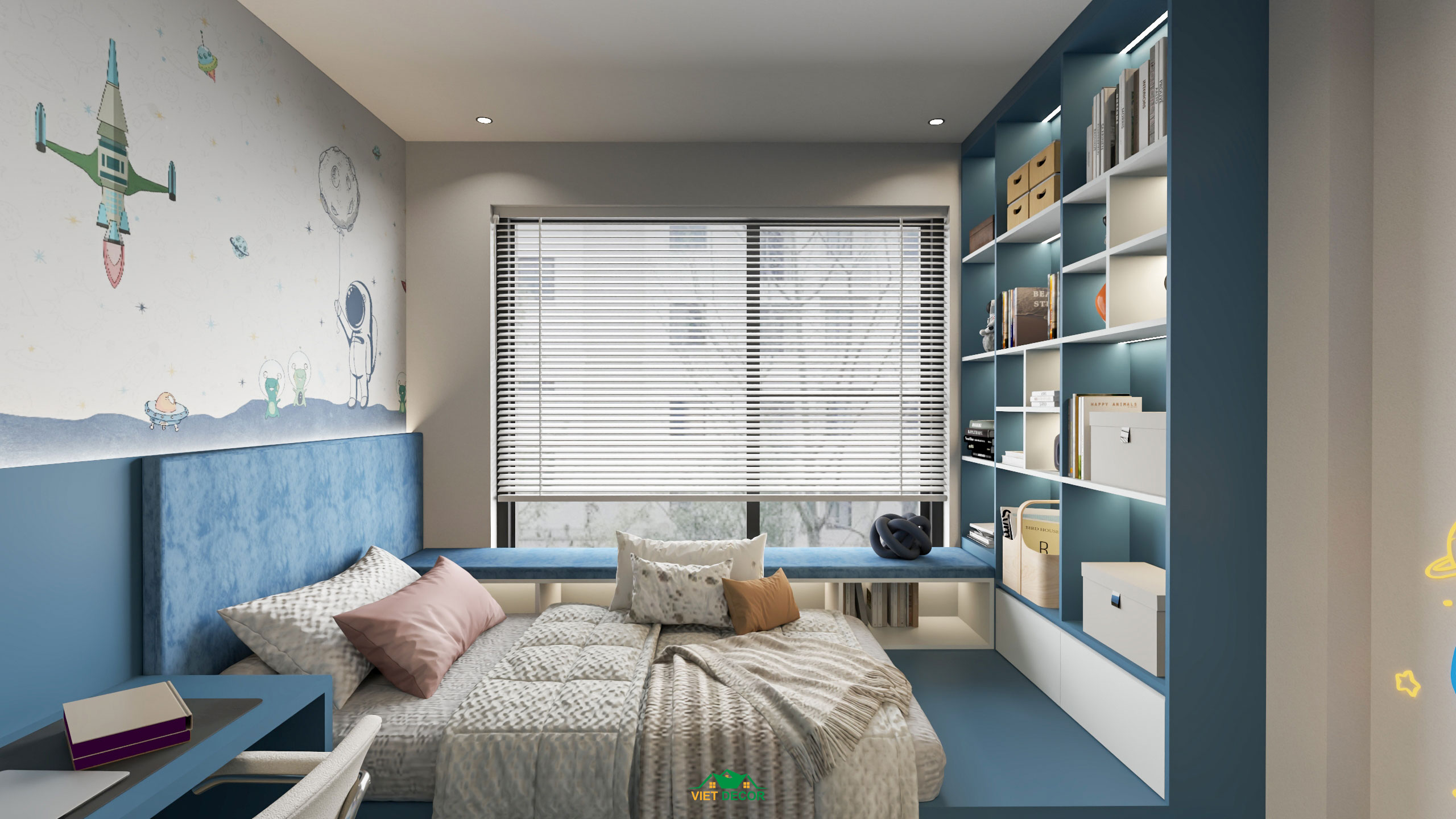 Nội Thất Việt Decor thiết kế thi công nội thất căn hộ 3 phòng ngủ dự án Essensia Sky TP HCM, phòng ngủ bé