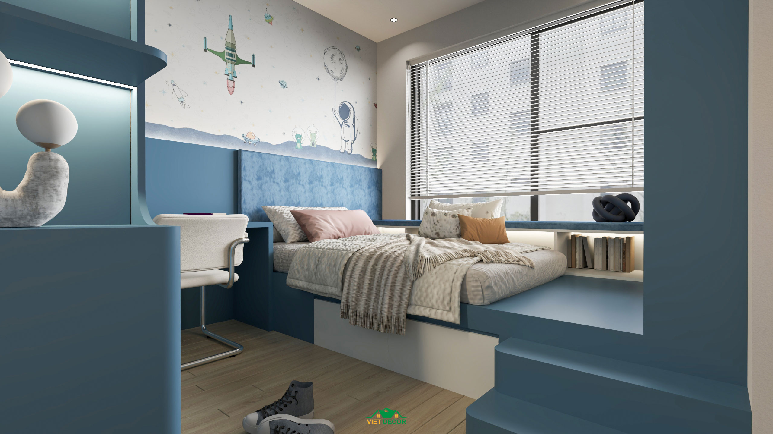 Nội Thất Việt Decor thiết kế thi công nội thất căn hộ 3 phòng ngủ dự án Essensia Sky TP HCM, phòng ngủ bé